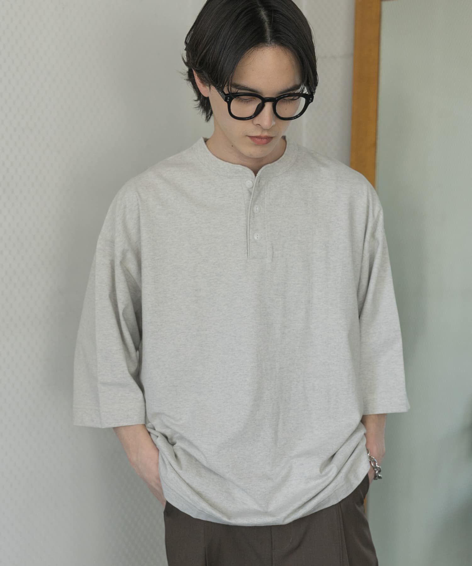 SENSE OF PLACE by URBAN RESEARCH「『別注』Healthknit&times;SENSE OF PLACE　ヘンリーネックTシャツ」|Tシャツ・カットソー|