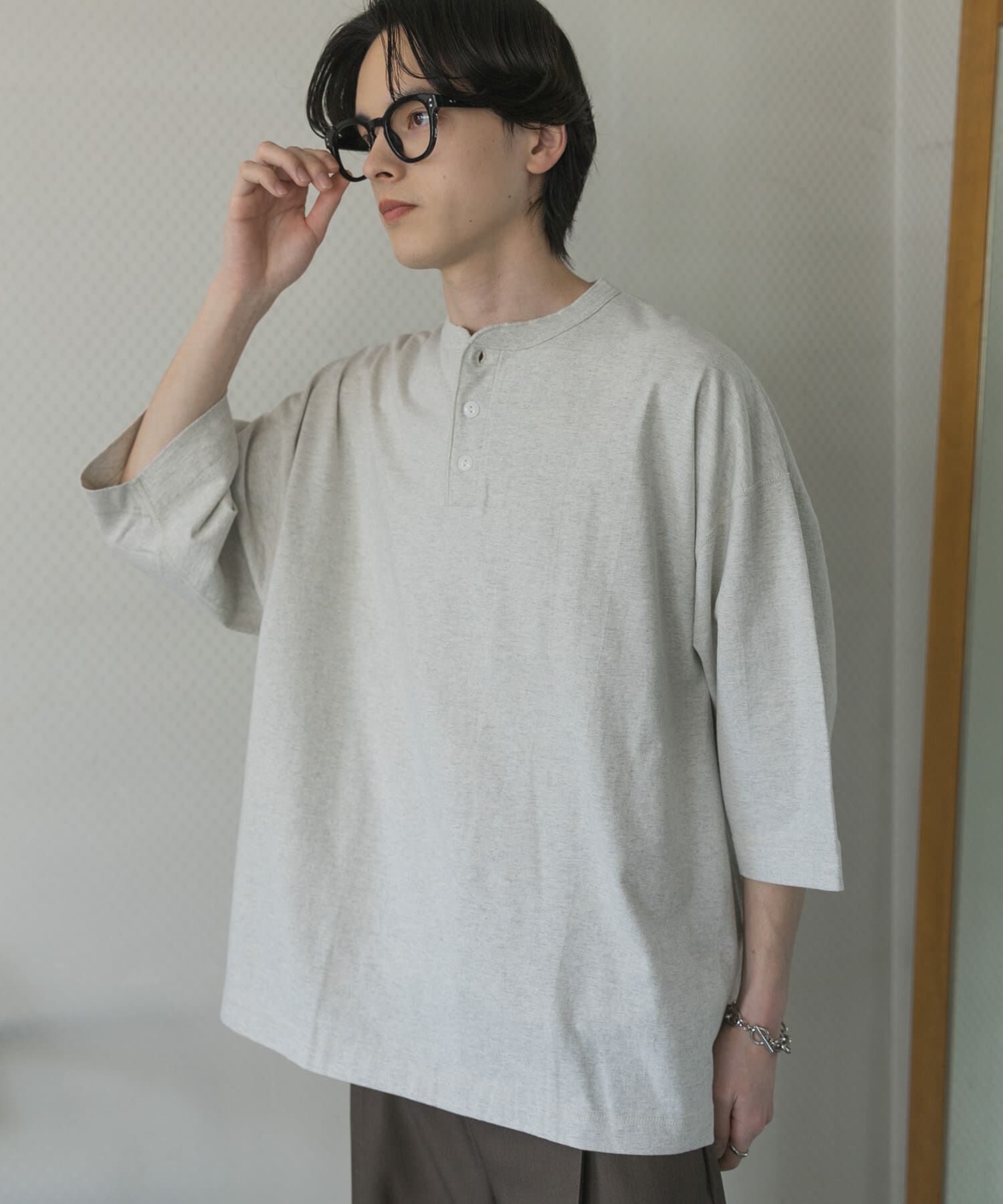 SENSE OF PLACE by URBAN RESEARCH「『別注』Healthknit&times;SENSE OF PLACE　ヘンリーネックTシャツ」|Tシャツ・カットソー|