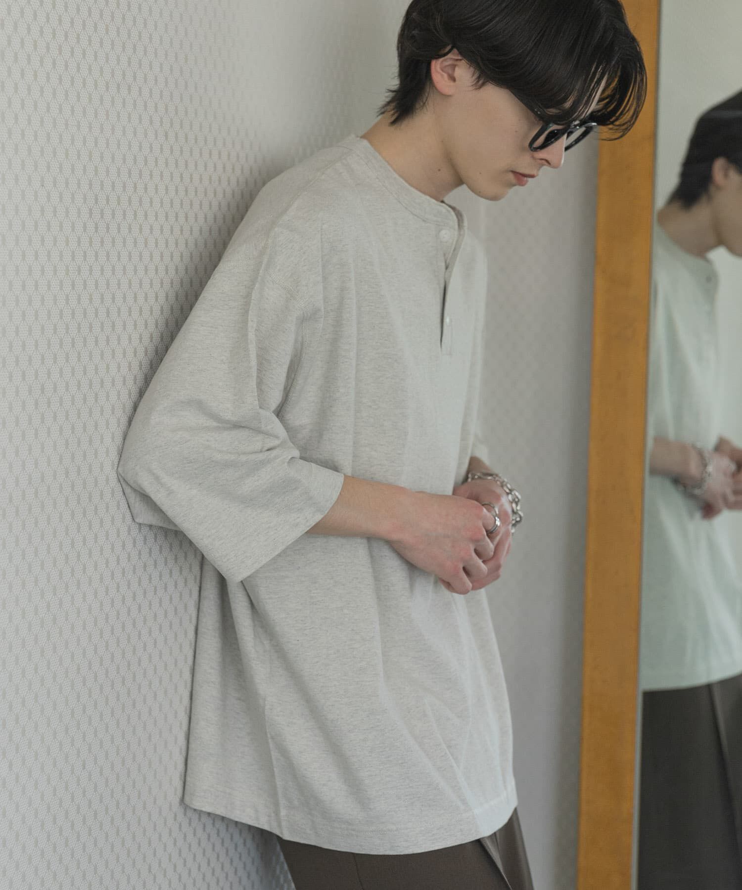 SENSE OF PLACE by URBAN RESEARCH「『別注』Healthknit&times;SENSE OF PLACE　ヘンリーネックTシャツ」|Tシャツ・カットソー|