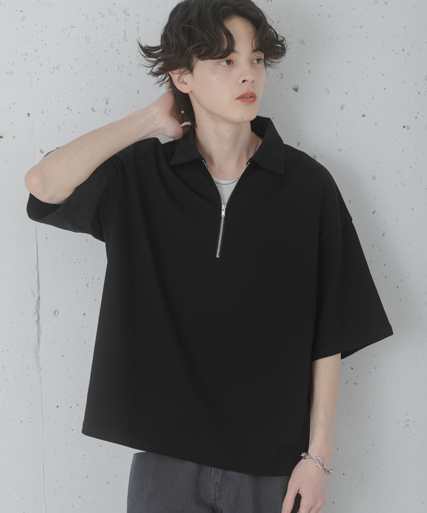 SENSE OF PLACE by URBAN RESEARCH「『ユニセックス』ダンボールポンチハーフジップショートスリーブTシャツ」|Tシャツ・カットソー|