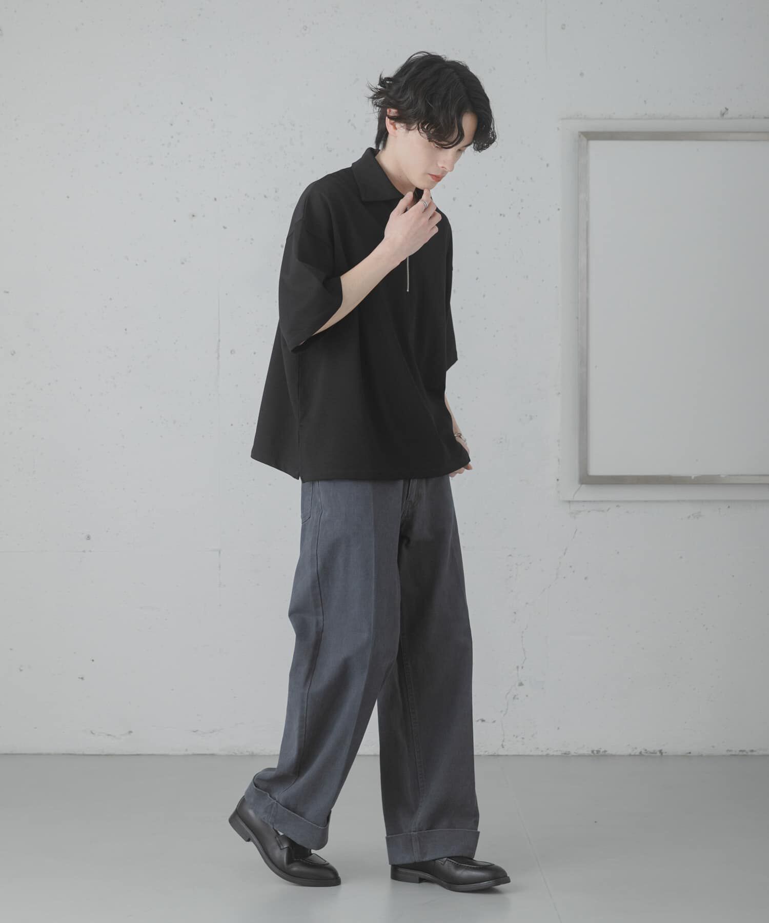 SENSE OF PLACE by URBAN RESEARCH「『ユニセックス』ダンボールポンチハーフジップショートスリーブTシャツ」|Tシャツ・カットソー|