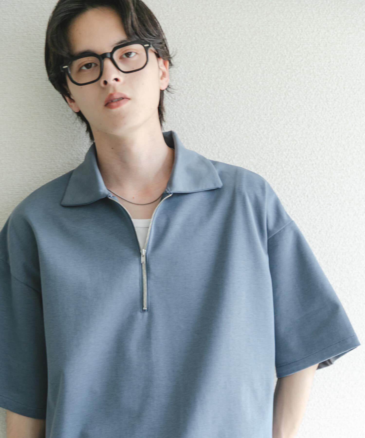SENSE OF PLACE by URBAN RESEARCH「『ユニセックス』ダンボールポンチハーフジップショートスリーブTシャツ」|Tシャツ・カットソー|
