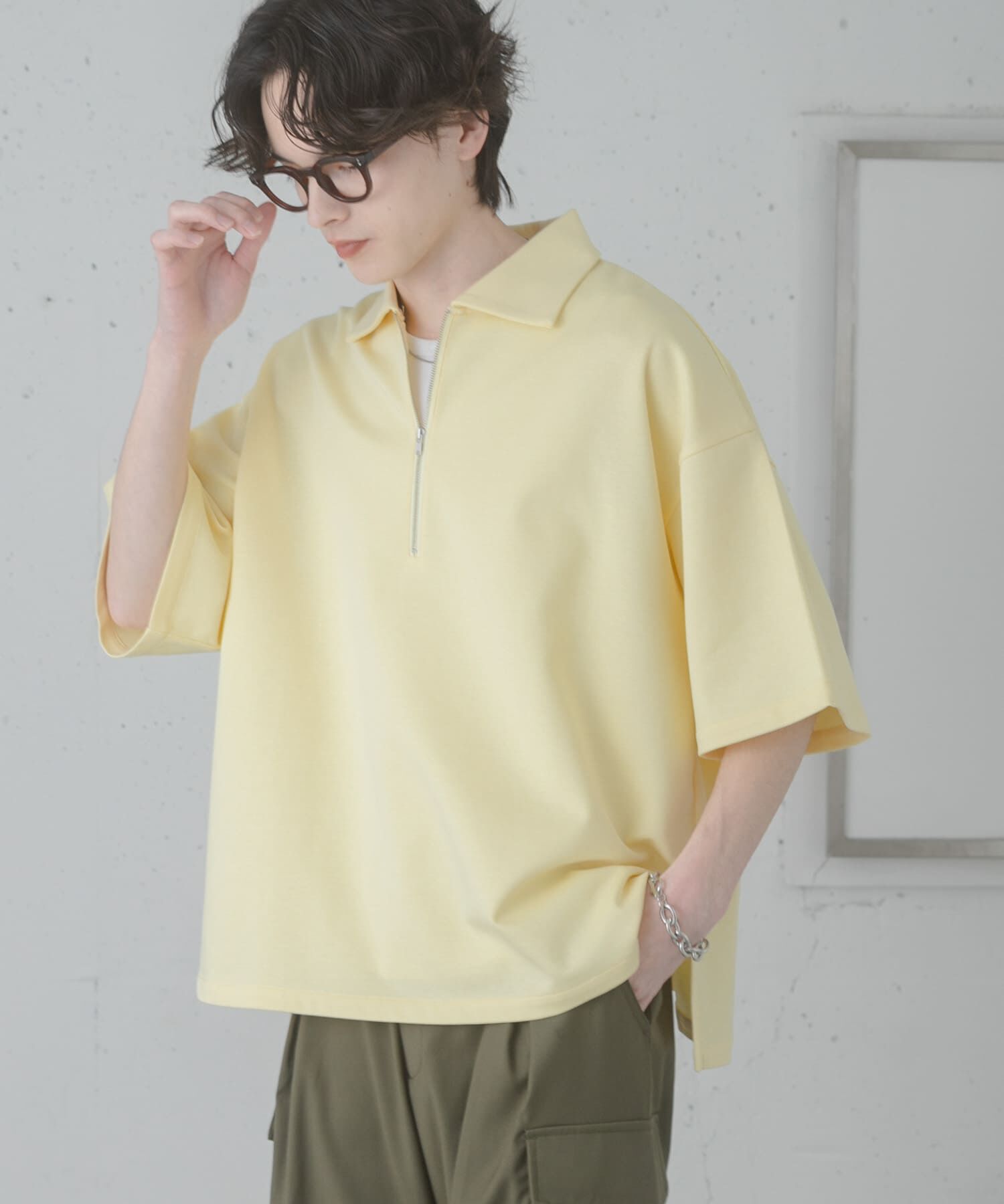 SENSE OF PLACE by URBAN RESEARCH「『ユニセックス』ダンボールポンチハーフジップショートスリーブTシャツ」|Tシャツ・カットソー|