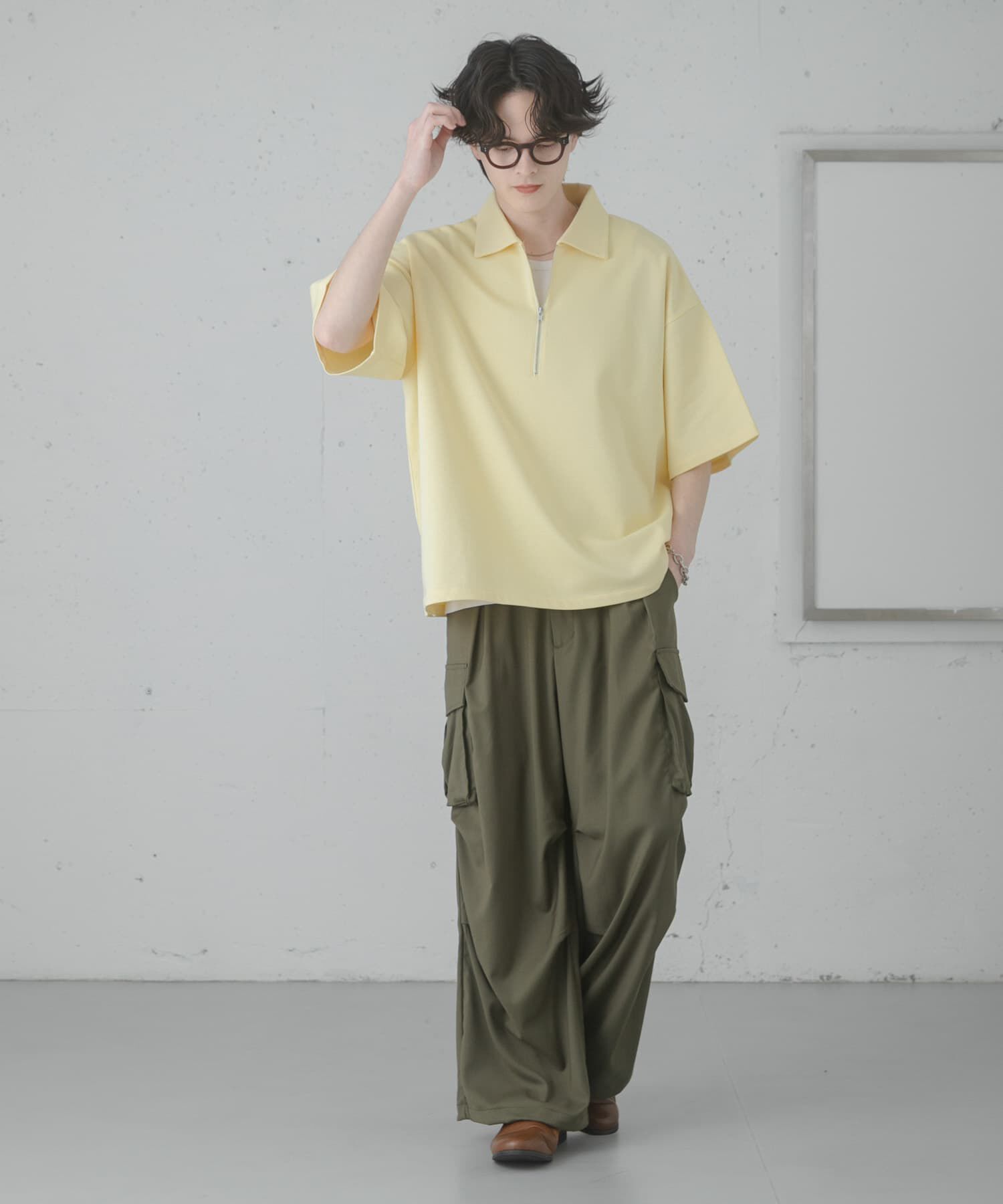 SENSE OF PLACE by URBAN RESEARCH「『ユニセックス』ダンボールポンチハーフジップショートスリーブTシャツ」|Tシャツ・カットソー|