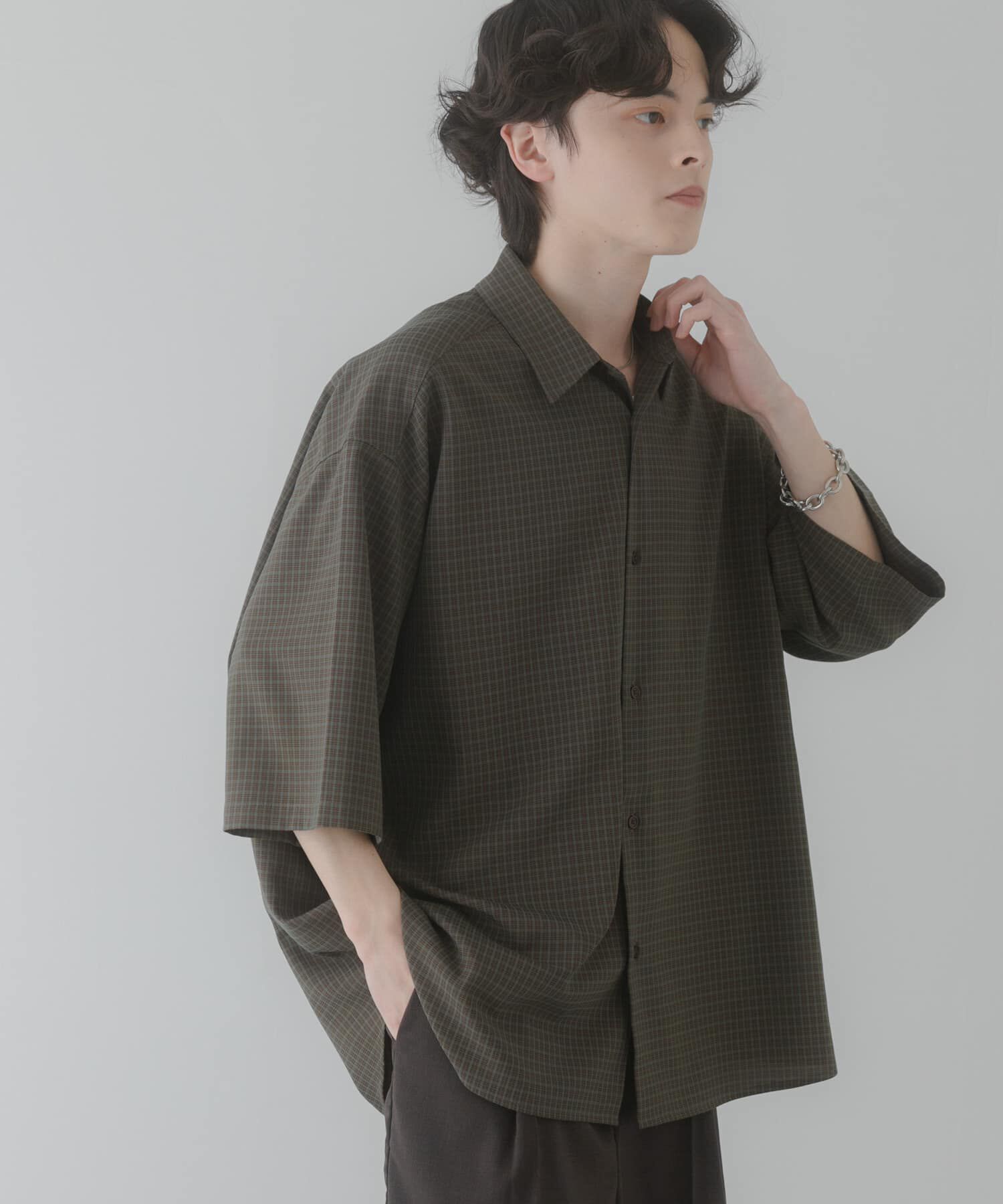 SENSE OF PLACE by URBAN RESEARCH「『ﾕﾆｾｯｸｽ』ﾏｲｸﾛﾁｪｯｸｴｸｽﾄﾗﾙｰｽﾞｼｮｰﾄｽﾘｰﾌ 」|シャツ・ブラウス|