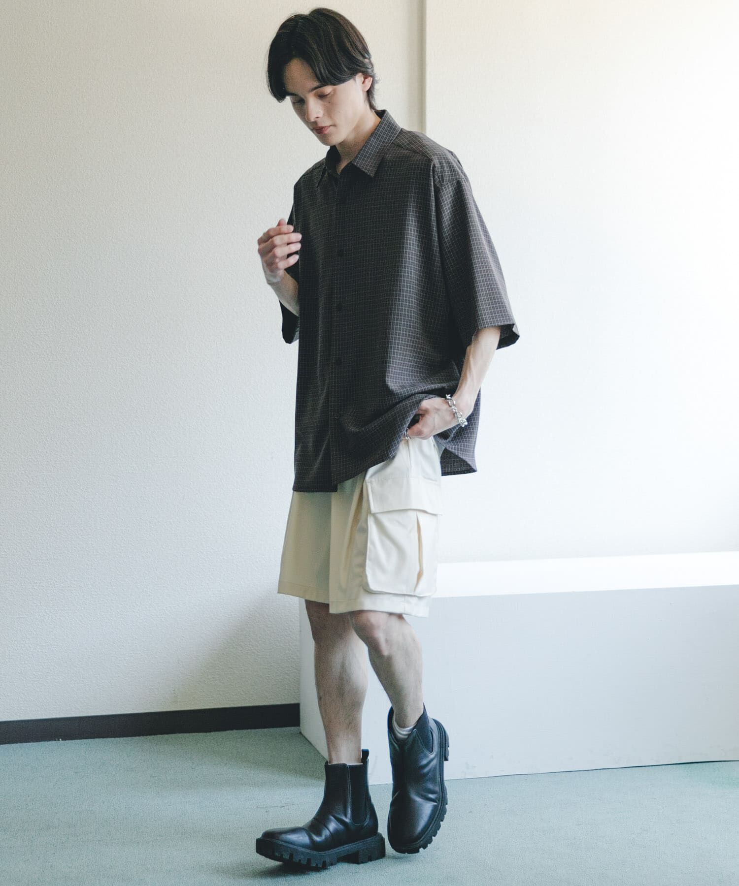 SENSE OF PLACE by URBAN RESEARCH「『ﾕﾆｾｯｸｽ』ﾏｲｸﾛﾁｪｯｸｴｸｽﾄﾗﾙｰｽﾞｼｮｰﾄｽﾘｰﾌ 」|シャツ・ブラウス|