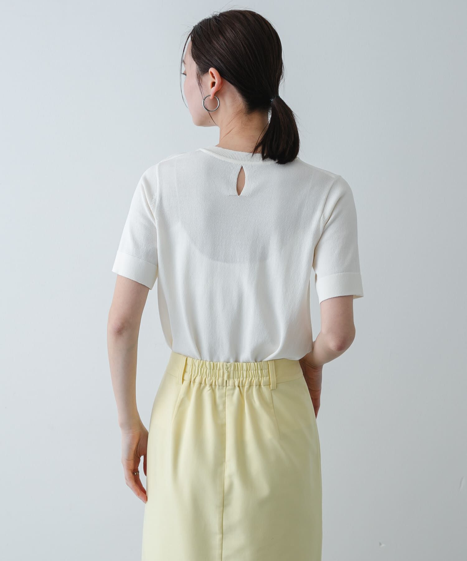 SENSE OF PLACE by URBAN RESEARCH「『洗濯可』プレートツキニットTシャツ(半袖)」|ニット・セーター|