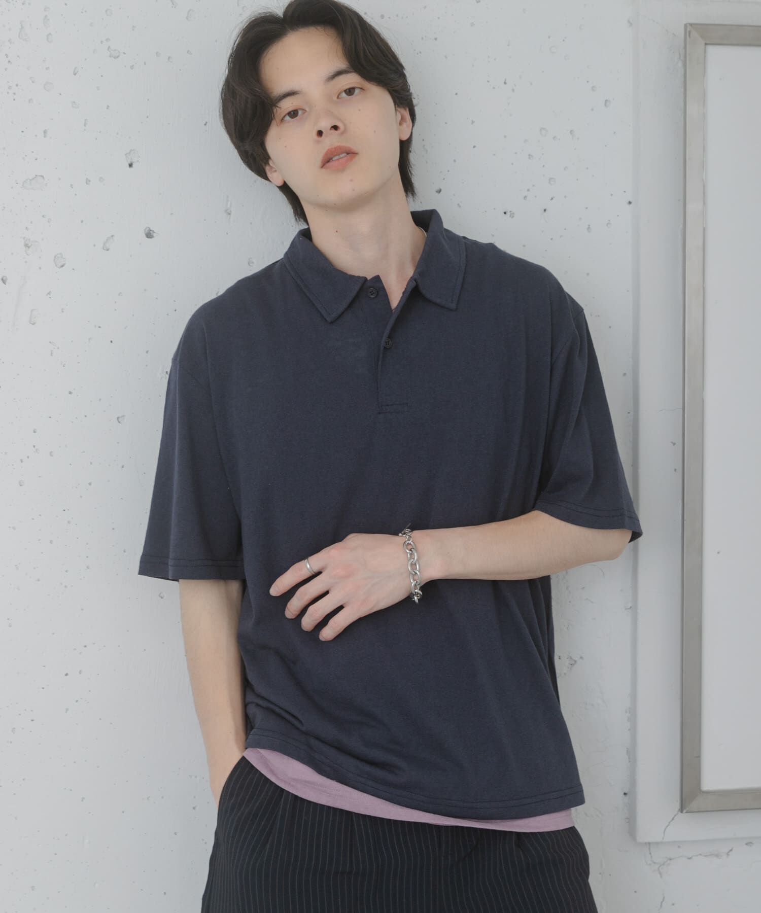 SENSE OF PLACE by URBAN RESEARCH「ドライタッチタンクトップセットポロシャツ」|ポロシャツ|ネイビー