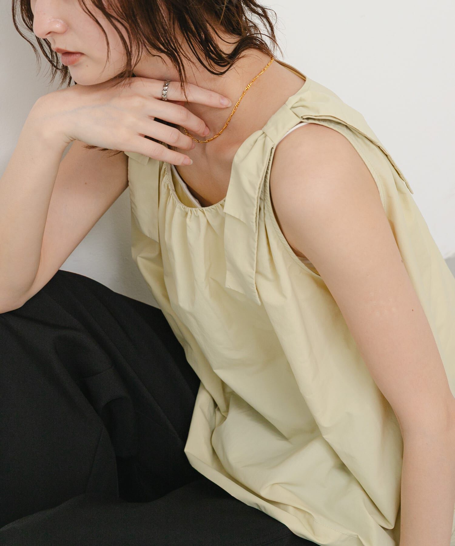 SENSE OF PLACE by URBAN RESEARCH「ショルダーリボンブラウス」|シャツ・ブラウス|ベージュ