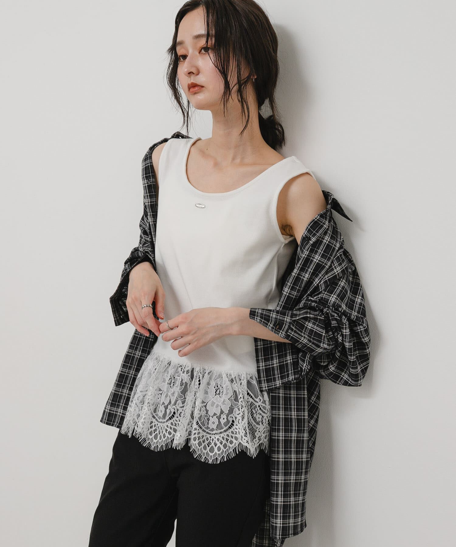 SENSE OF PLACE by URBAN RESEARCH「2WAYティアードフリルレーストップ」|タンクトップ|