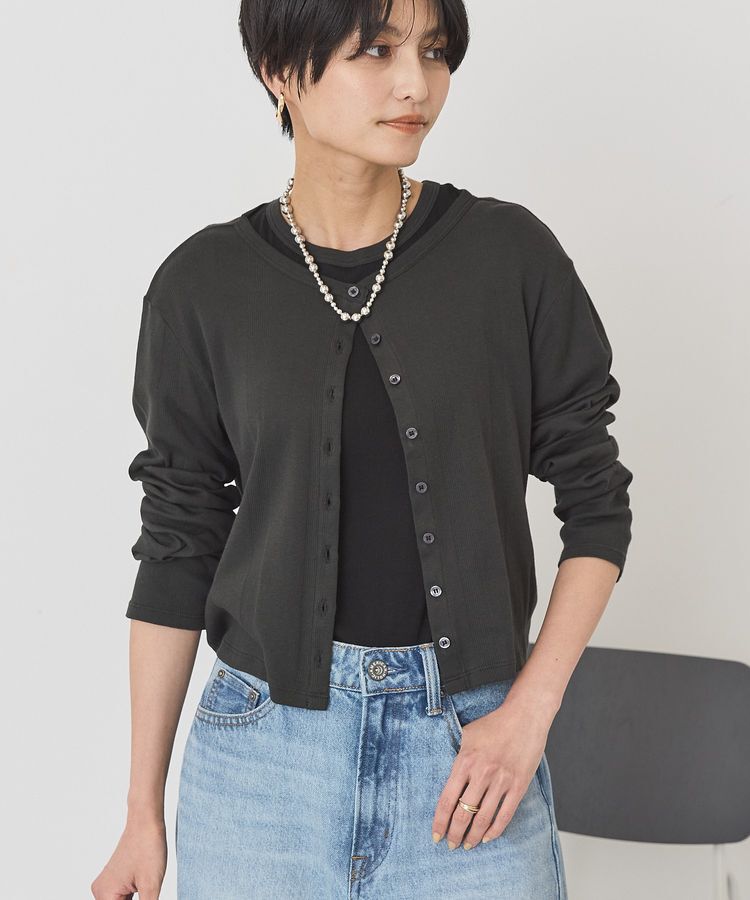AMERICAN HOLIC「【SET】半袖プルオーバー+針抜きカーディガン」|Tシャツ・カットソー|