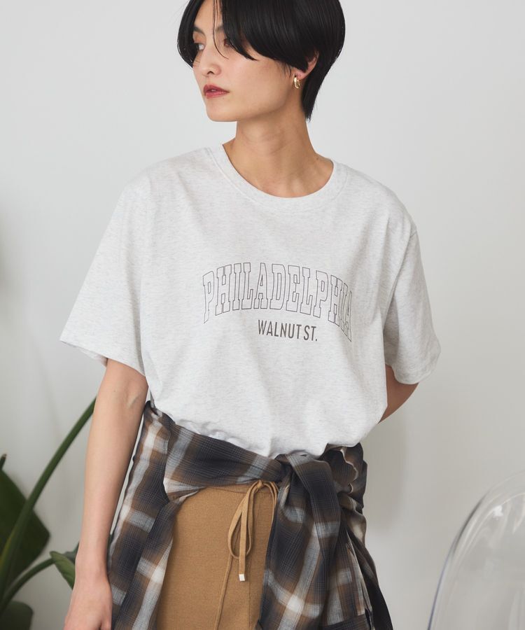 AMERICAN HOLIC「【マルチ機能】カレッジロゴTシャツ」|Tシャツ・カットソー|Gray Mixture
