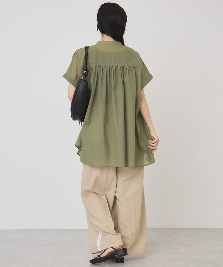 AMERICAN HOLIC「【WEB限定】イージーケア+接触冷感 フレンチスリーブギャザーシャツ」|シャツ・ブラウス|