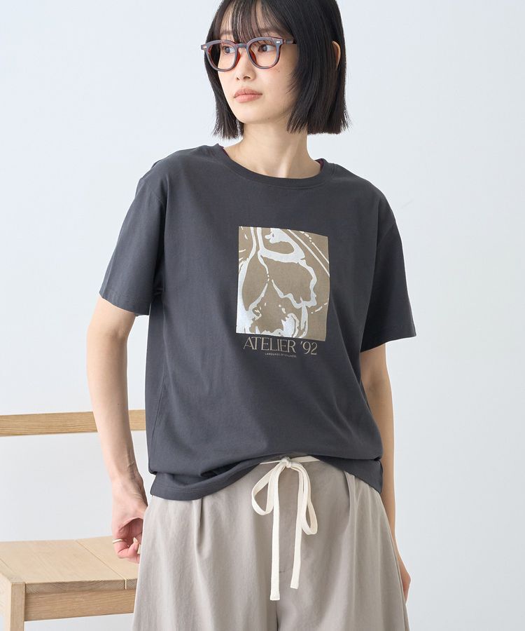 AMERICAN HOLIC「フォト&レタリングプリントTシャツ」|Tシャツ・カットソー|Charcoal Gray