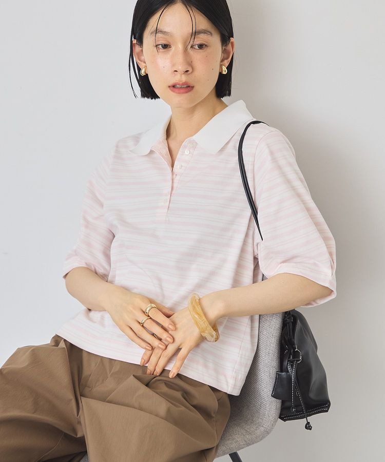 AMERICAN HOLIC「【UVカット・接触冷感】ボーダーポロシャツ」|Tシャツ・カットソー|