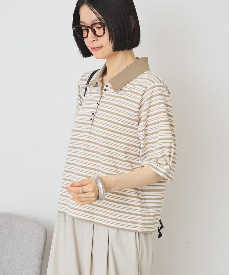 AMERICAN HOLIC「【UVカット・接触冷感】ボーダーポロシャツ」|Tシャツ・カットソー|