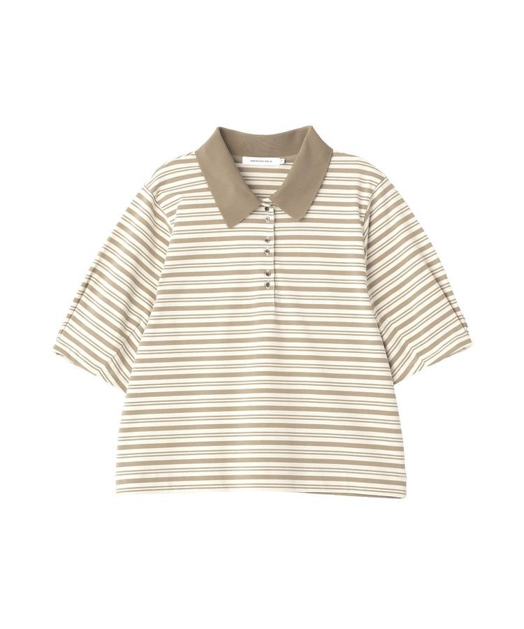 AMERICAN HOLIC「【UVカット・接触冷感】ボーダーポロシャツ」|Tシャツ・カットソー|