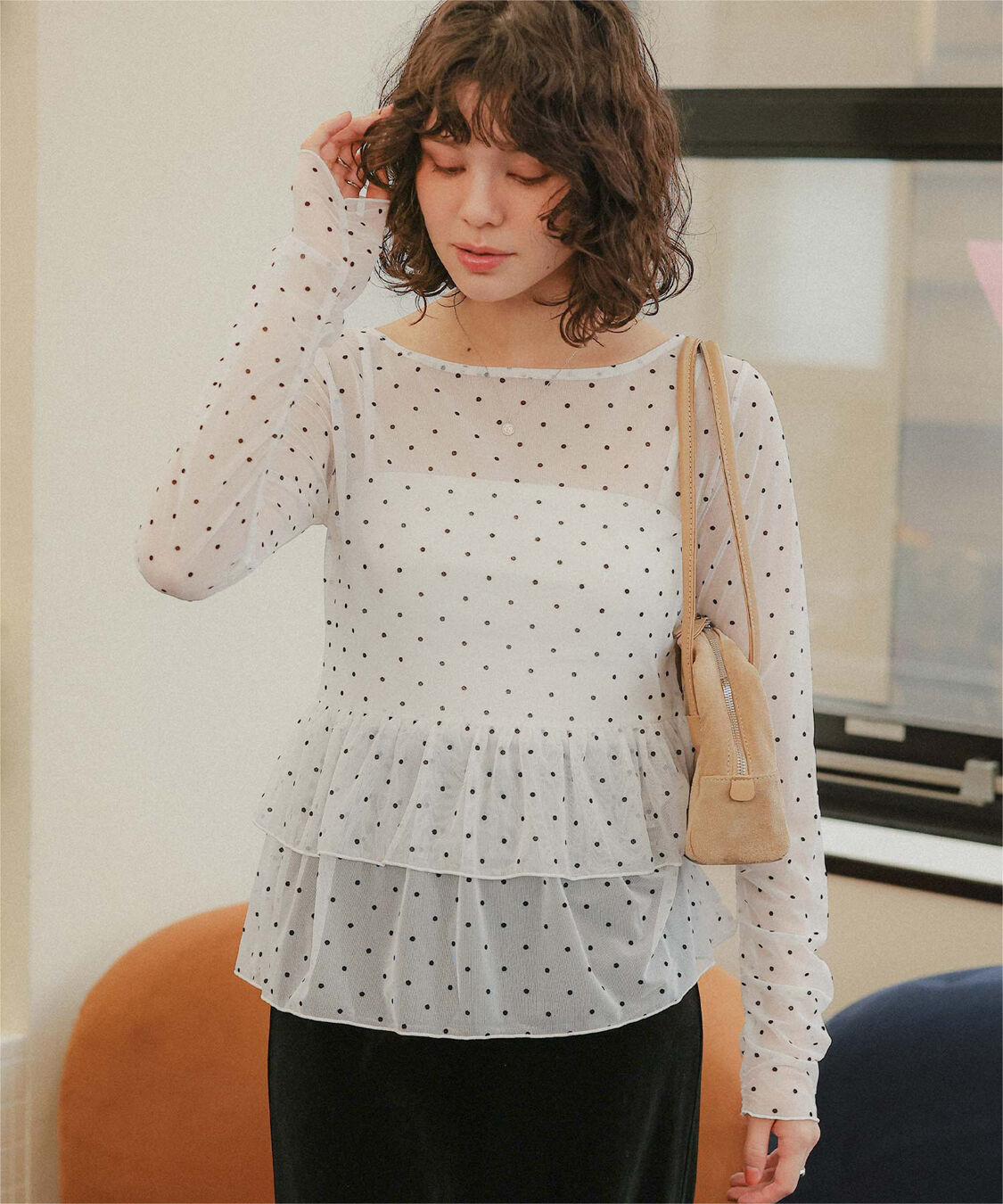 titivate「ティアードデザインシアートップス」|Tシャツ・カットソー|オフホワイト