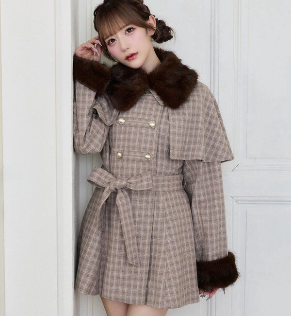  「【Premium order】マルチwayファー襟ケープコート」|その他|