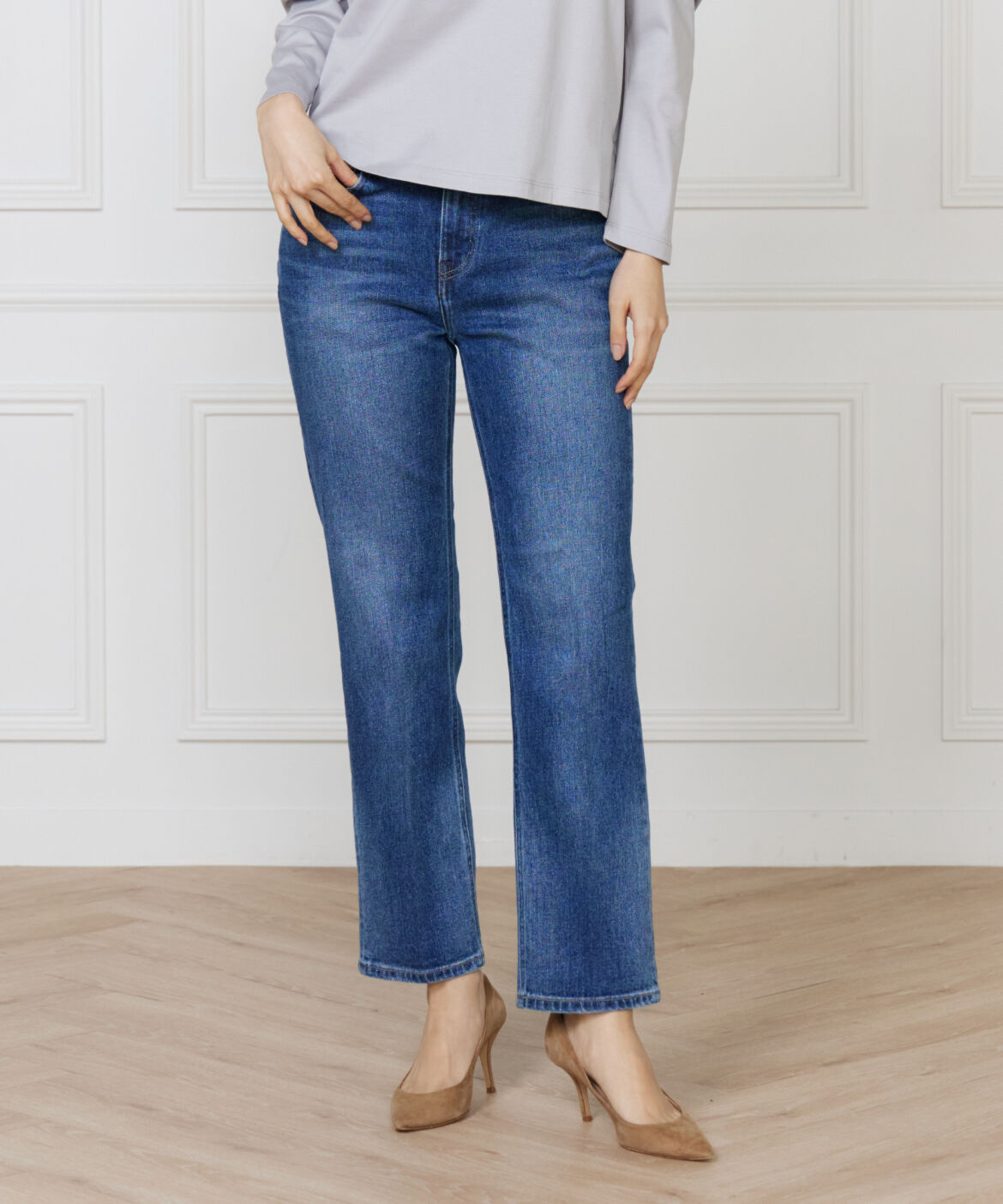 INED「スリムストレートデニム Celery Long《Healthy DENIM》」|デニム|