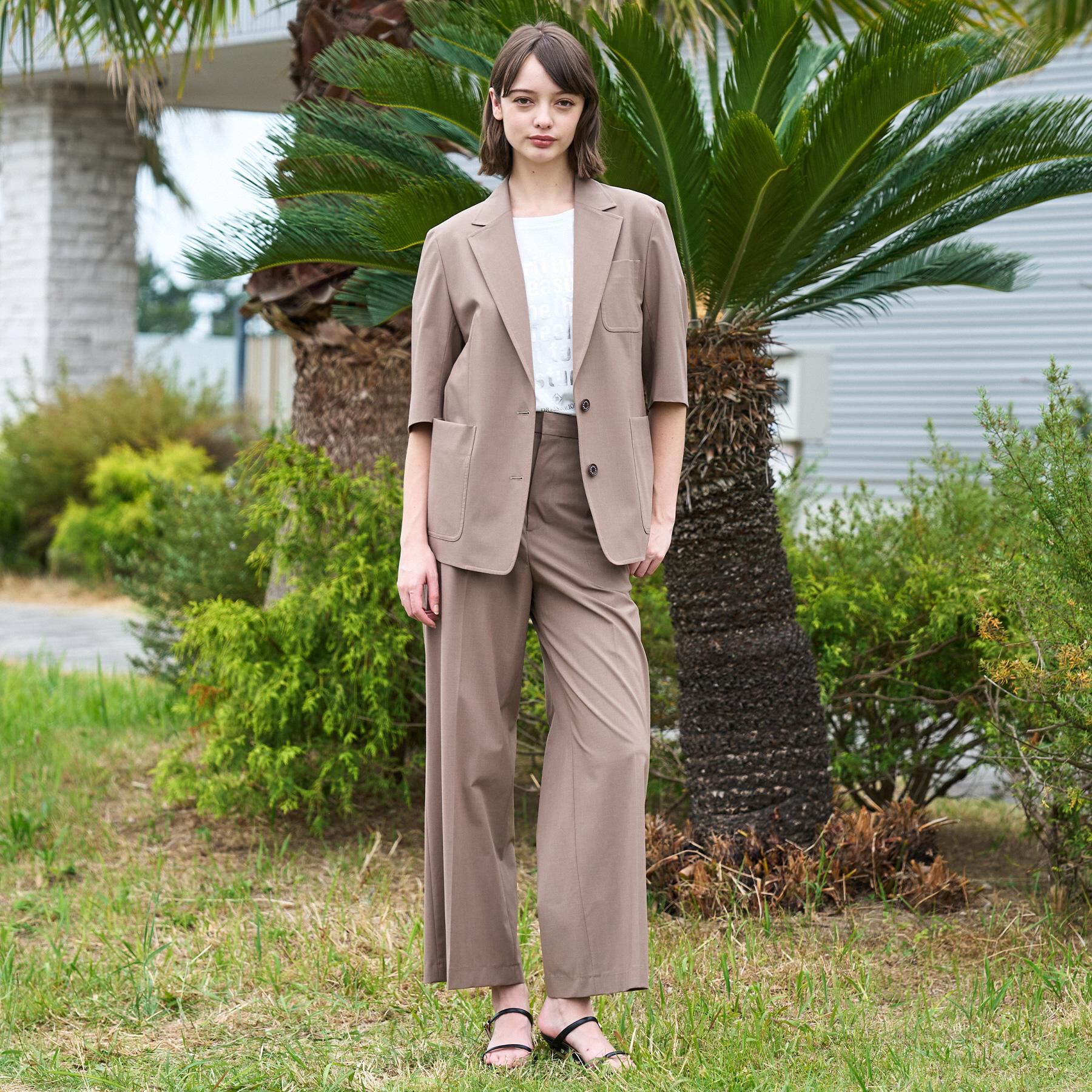 DRESSTERIOR「【接触冷感/セットアップ可】 2WAYストレッチスリークオータージャケット」|テーラードジャケット|
