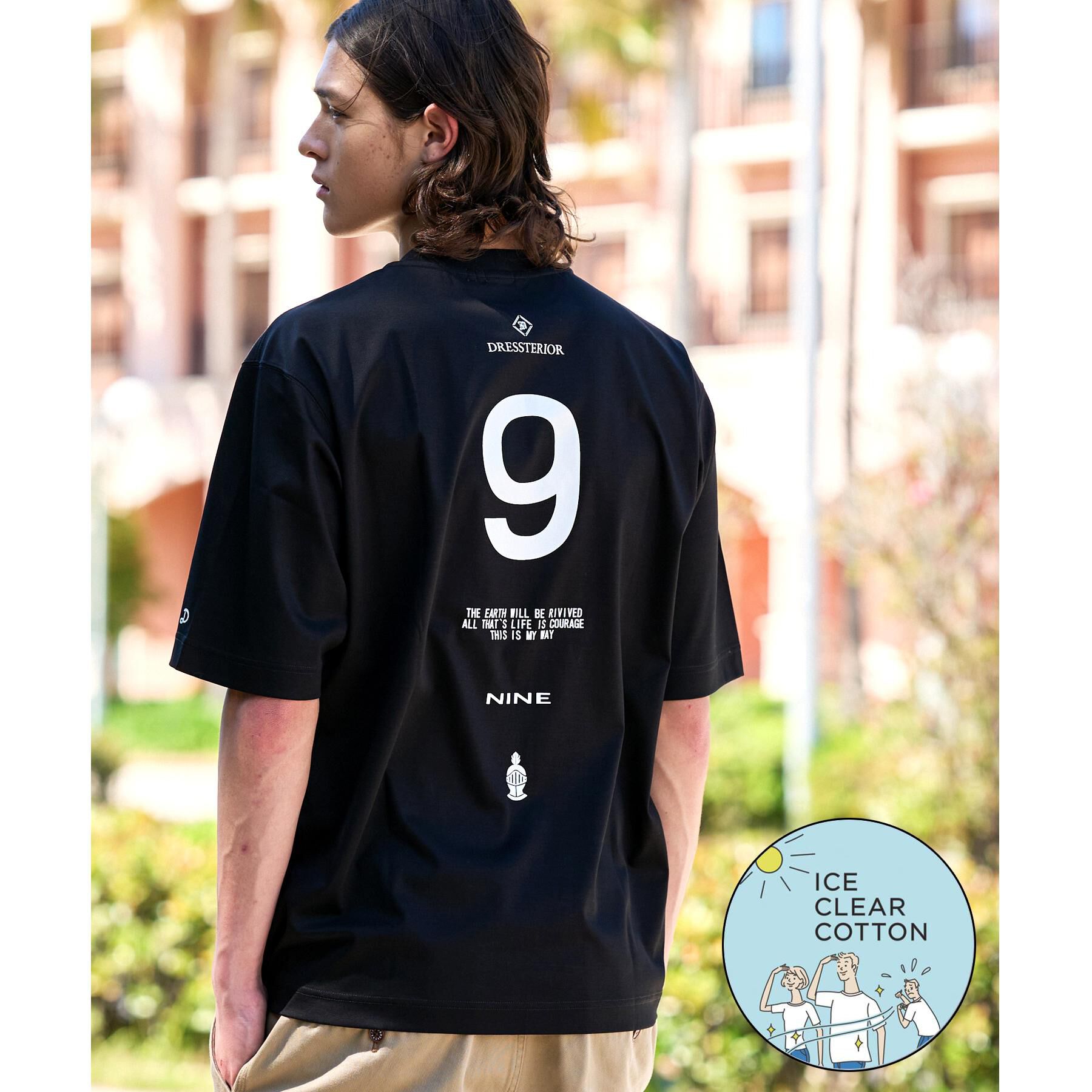 DRESSTERIOR「【接触冷感／抗菌防臭／消臭】ICE CLEAR COTTON NINEストリートTシャツ」|Tシャツ・カットソー|ブラック(019)