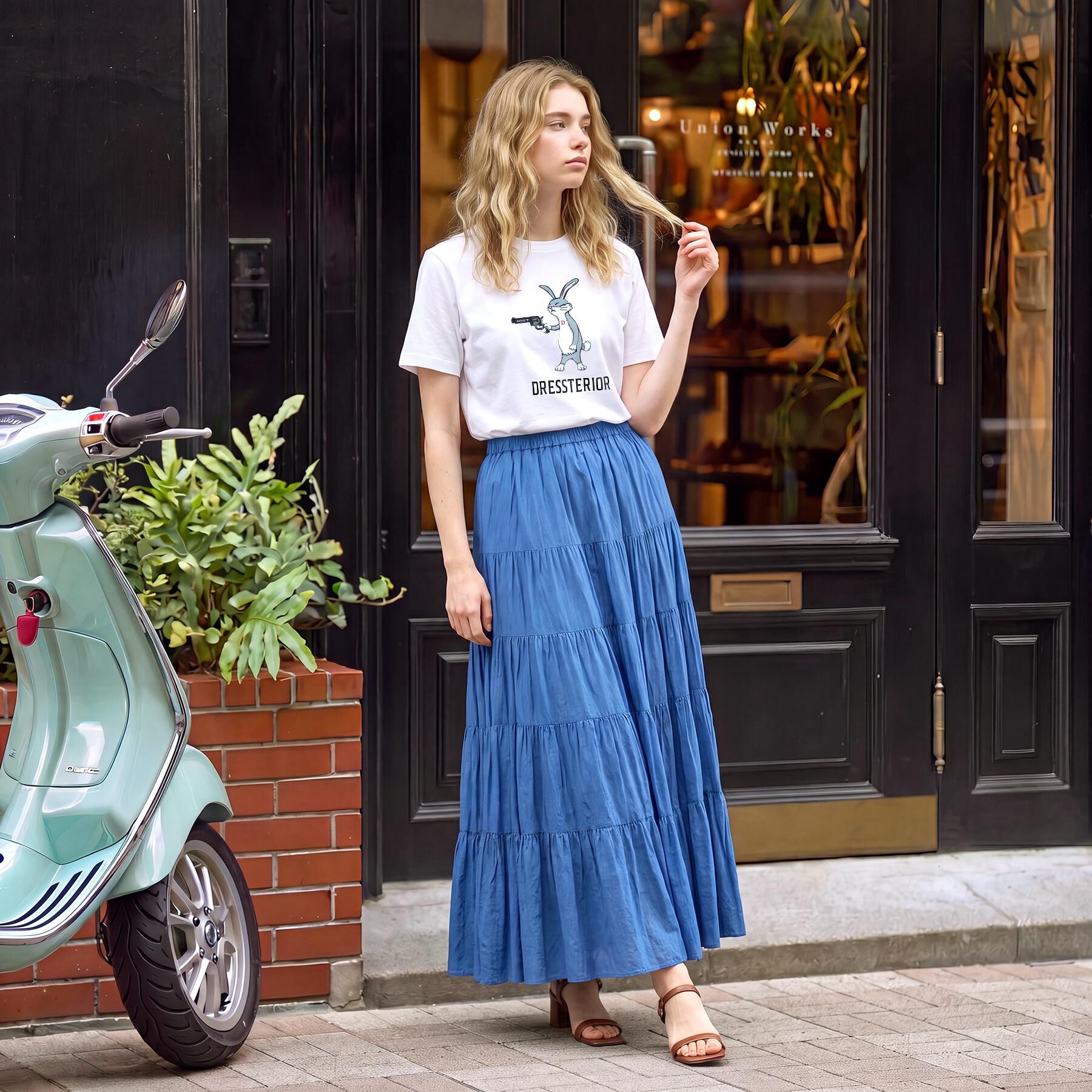 DRESSTERIOR「【接触冷感／抗菌防臭／消臭】アイスクリアコットン ピストルラビットT」|Tシャツ・カットソー|