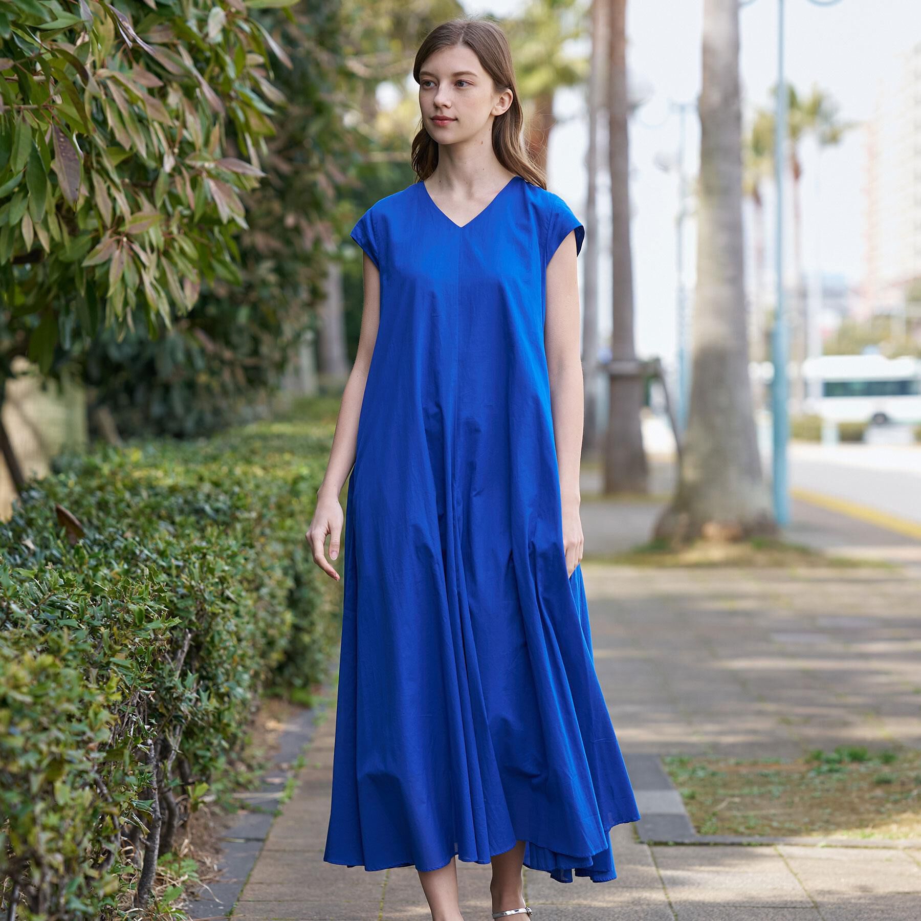 DRESSTERIOR「【きれいめ/ウォッシャブル】コットンローンフレンチスリーブワンピ」|ワンピース|