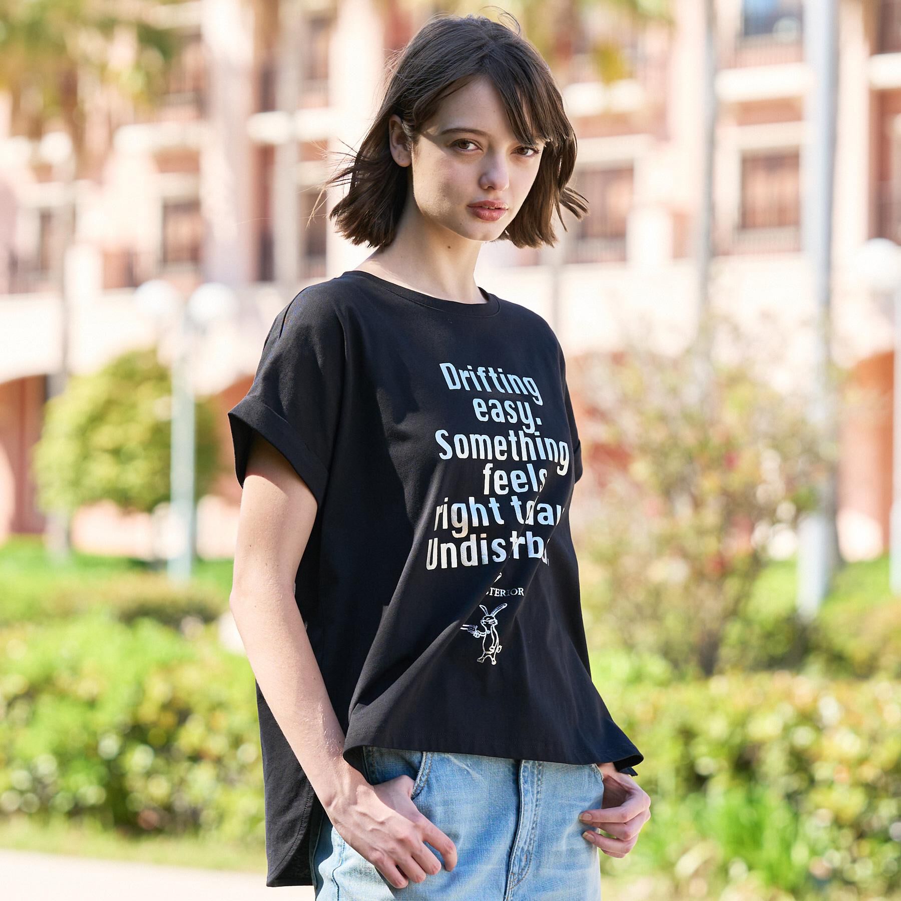 DRESSTERIOR「◆【箔ロゴ】箔プリントドルマンスリーブ Tシャツ」|Tシャツ・カットソー|
