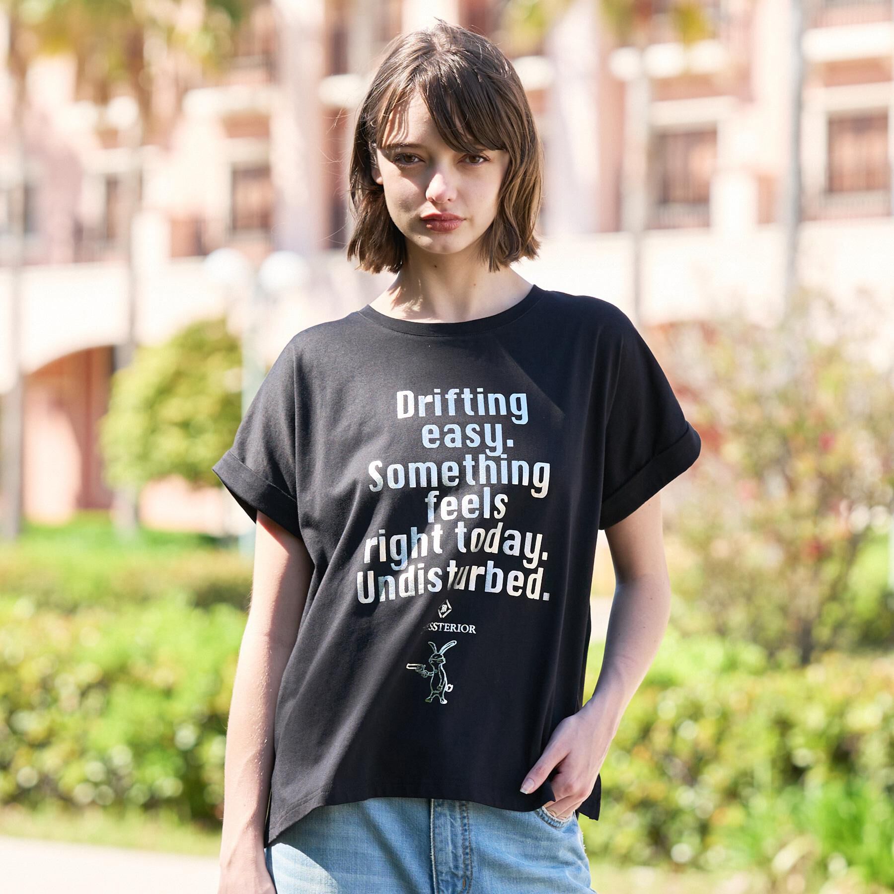 DRESSTERIOR「◆【箔ロゴ】箔プリントドルマンスリーブ Tシャツ」|Tシャツ・カットソー|