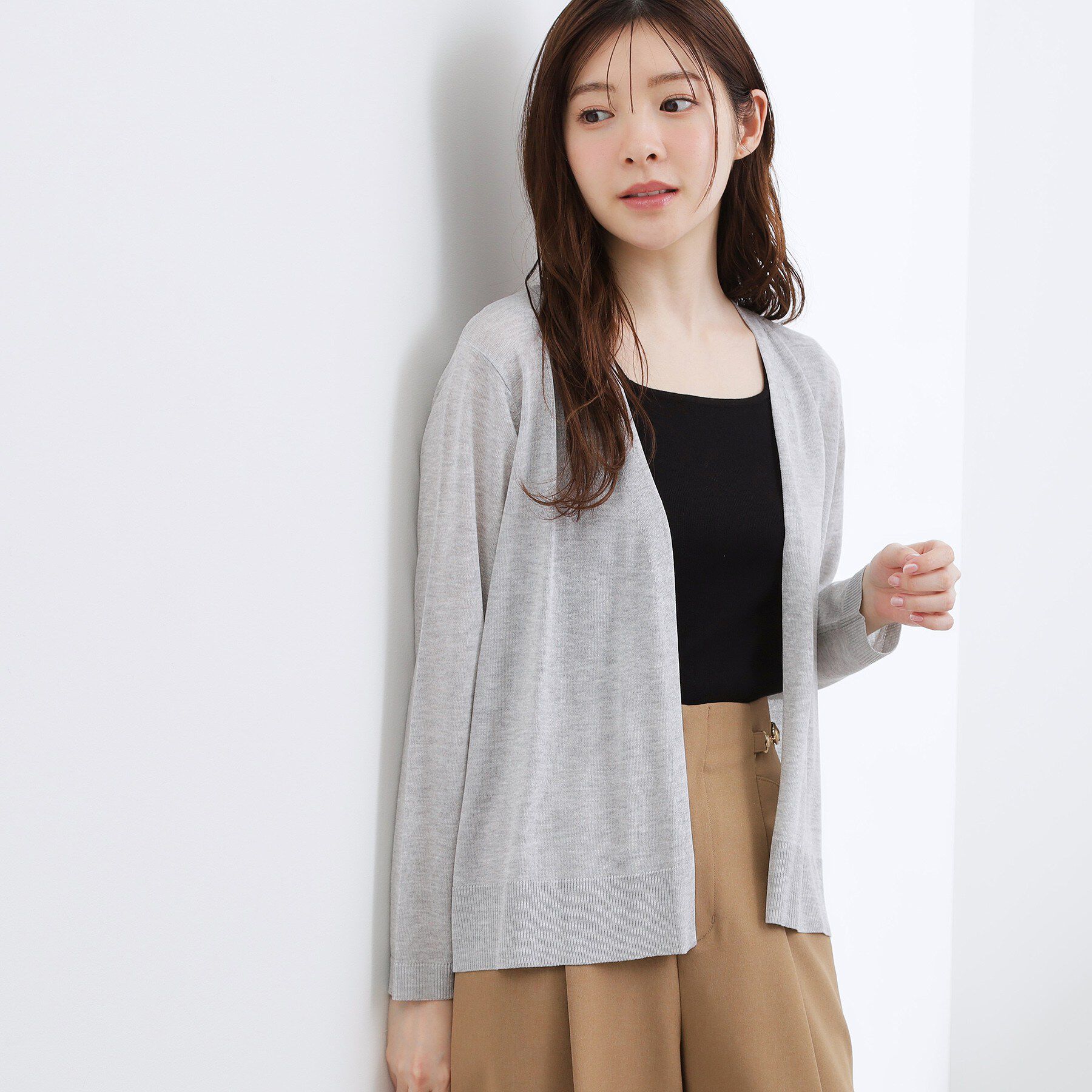 grove「高評価！【接触冷感／UVカットetc】ベーシックショートカーディガン」|カーディガン|ライトグレー(011