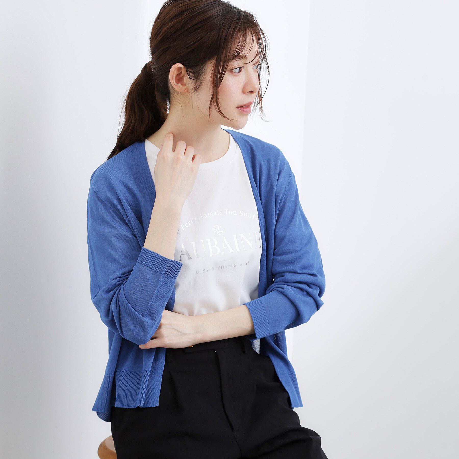 grove「高評価！【接触冷感／UVカットetc】ベーシックショートカーディガン」|カーディガン|ブルー(092)