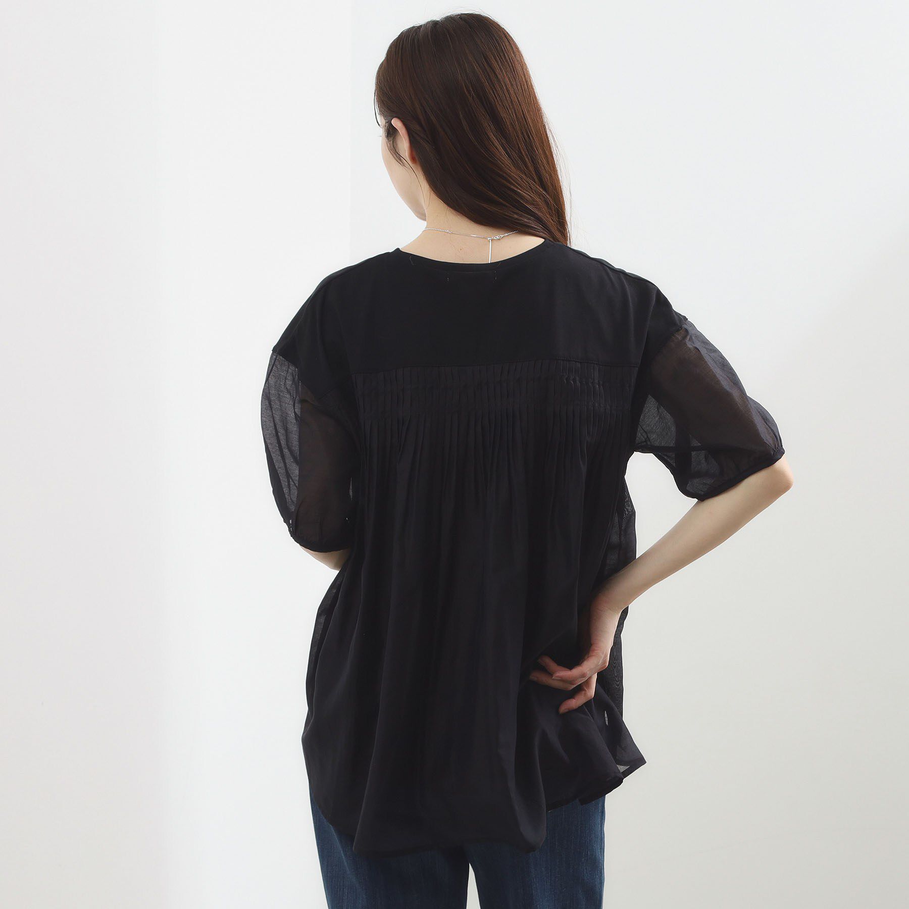 grove「【貴島明日香さん着用/UVカット】体型カバー叶う、バックプリーツTシャツ」|Tシャツ・カットソー|