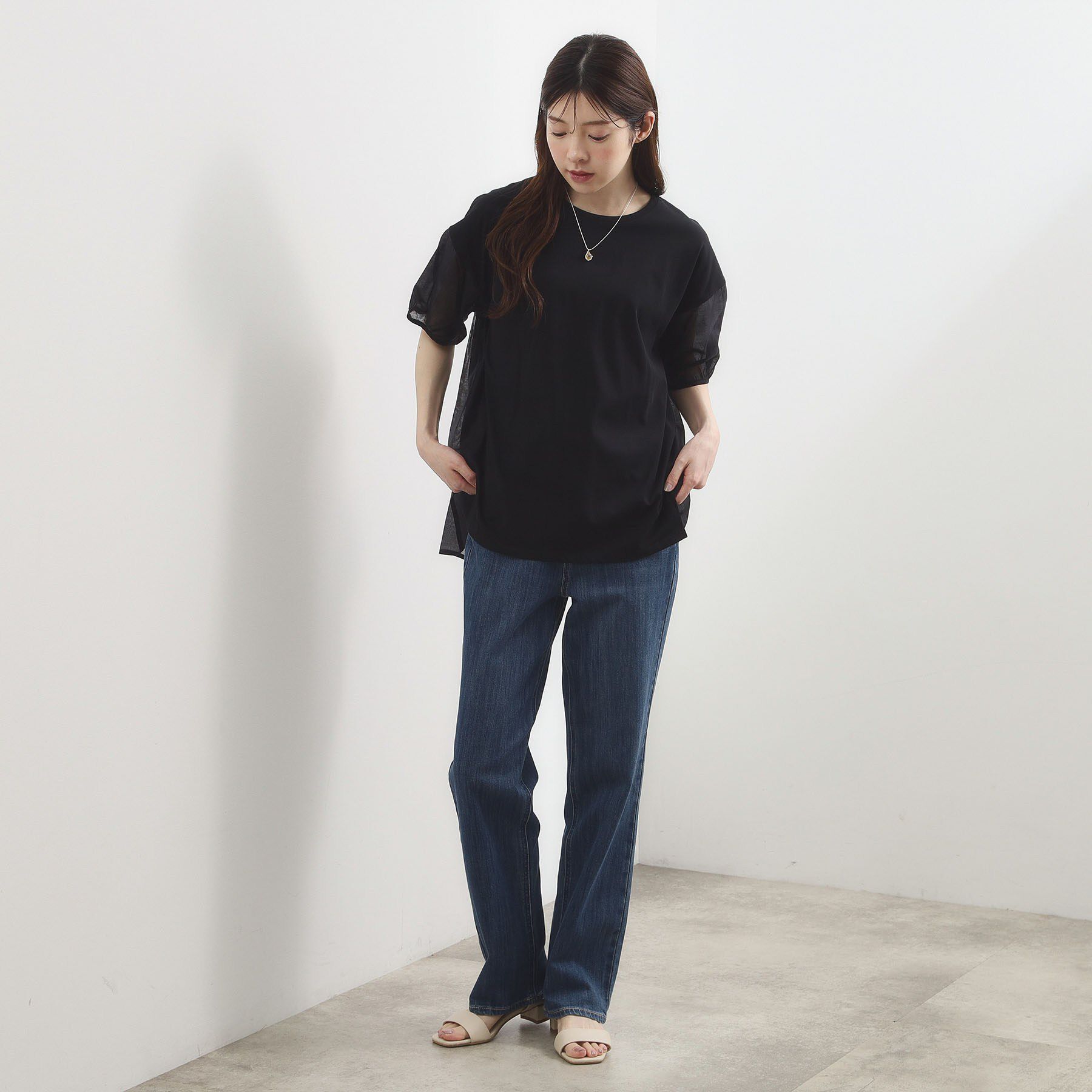 grove「【貴島明日香さん着用/UVカット】体型カバー叶う、バックプリーツTシャツ」|Tシャツ・カットソー|