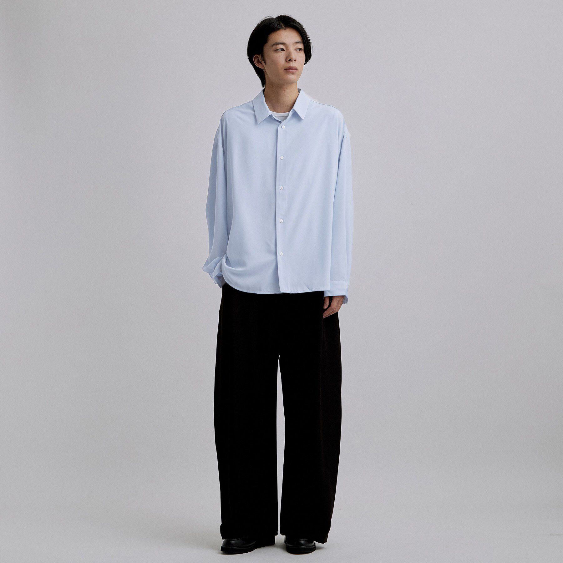 tk.TAKEO KIKUCHI「【選べる7色】トロミドレープカラーシャツ/トロミ/梨地/7色/レギュラーカラー/長袖」|シャツ・ブラウス|
