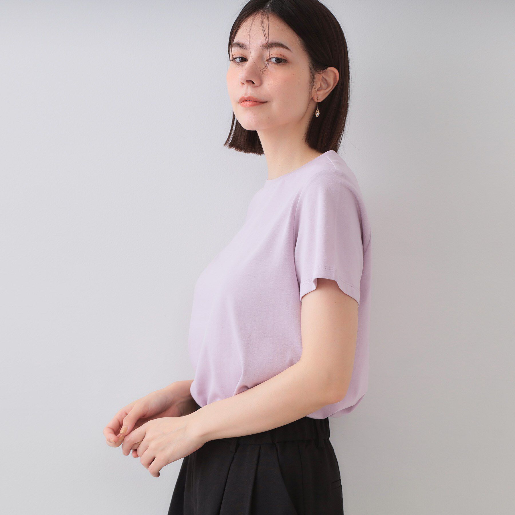 OPAQUE.CLIP「《5色展開》ベーシックTシャツ【洗濯機洗い可／UV／接触冷感】」|Tシャツ・カットソー|