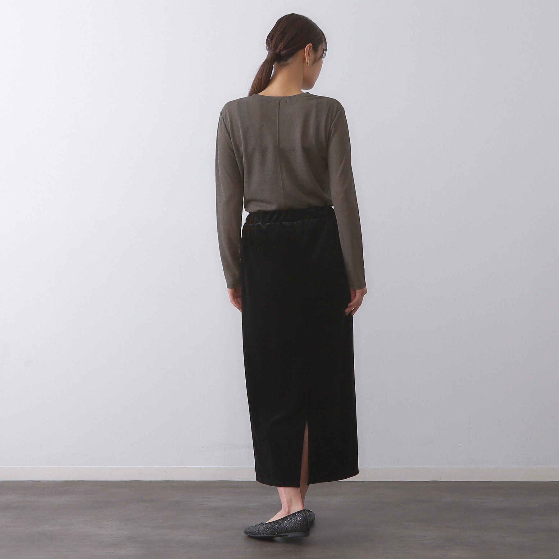 OPAQUE.CLIP「シアーラウンドネックカットソー【洗濯機洗い可】」|Tシャツ・カットソー|