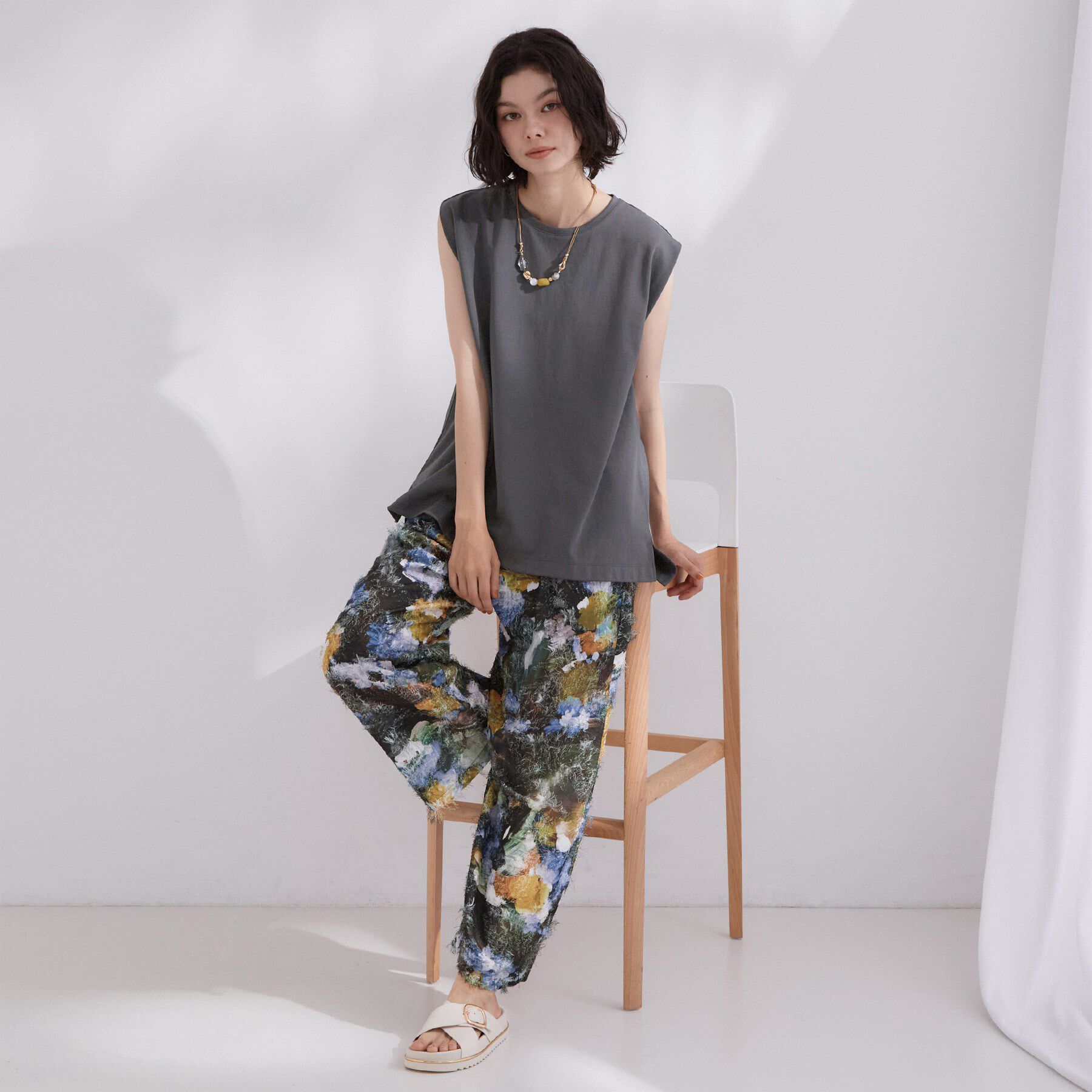OPAQUE.CLIP「【UV／接触冷感】スーパーアイス ノースリーブカットソー《洗濯機OK》」|Tシャツ・カットソー|