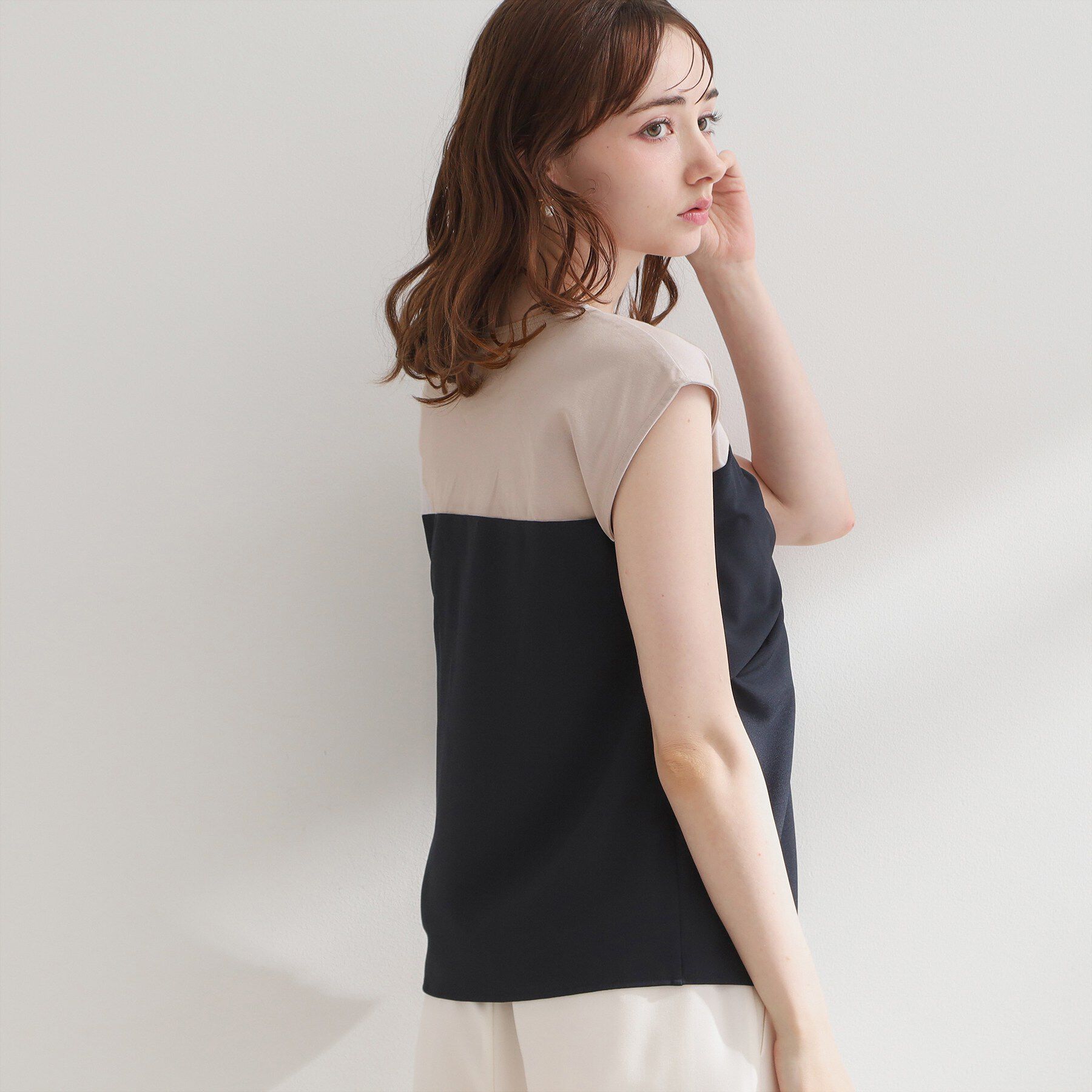 Couture broach「【接触冷感・UVカット・洗える】リボンベア ドッキングトップス」|Tシャツ・カットソー|