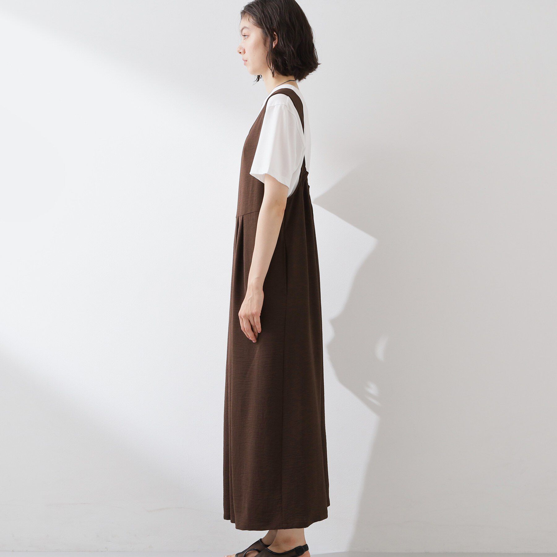THE SHOP TK「【ひんやり/防しわ】サロペットパンツ」|オールインワン|