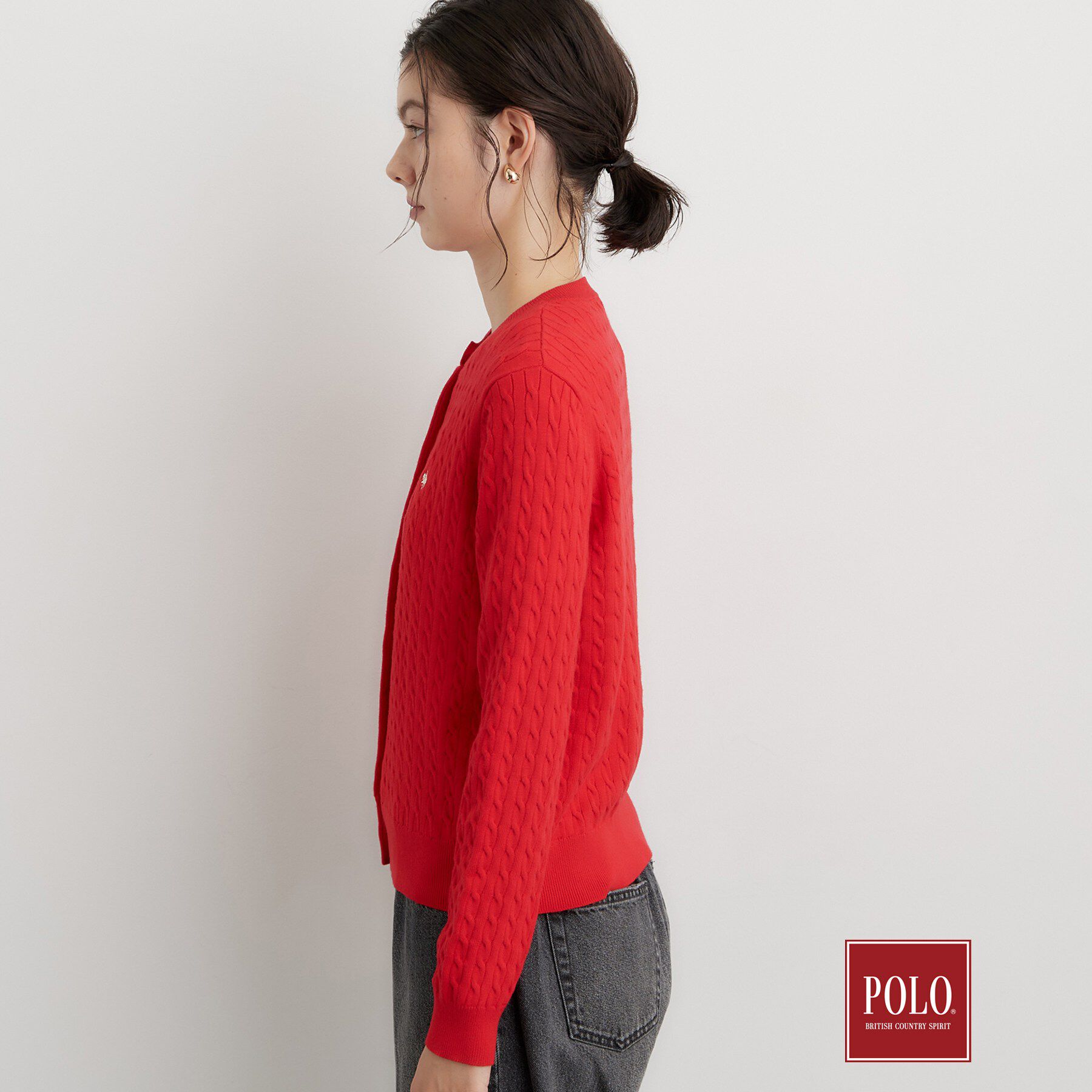 THE SHOP TK「POLO BCS/ケーブルクルーカーディガン」|カーディガン|