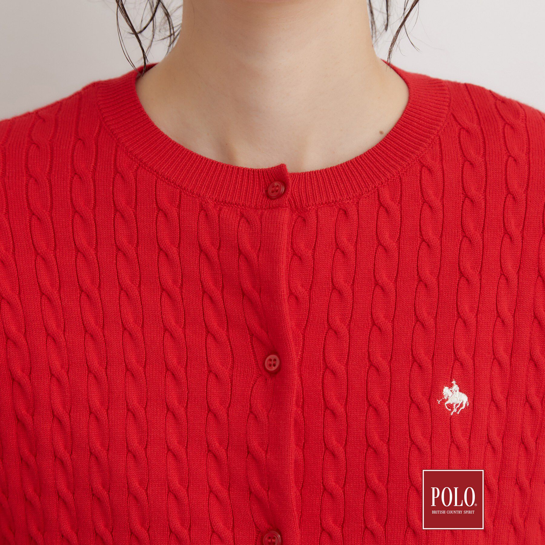 THE SHOP TK「POLO BCS/ケーブルクルーカーディガン」|カーディガン|