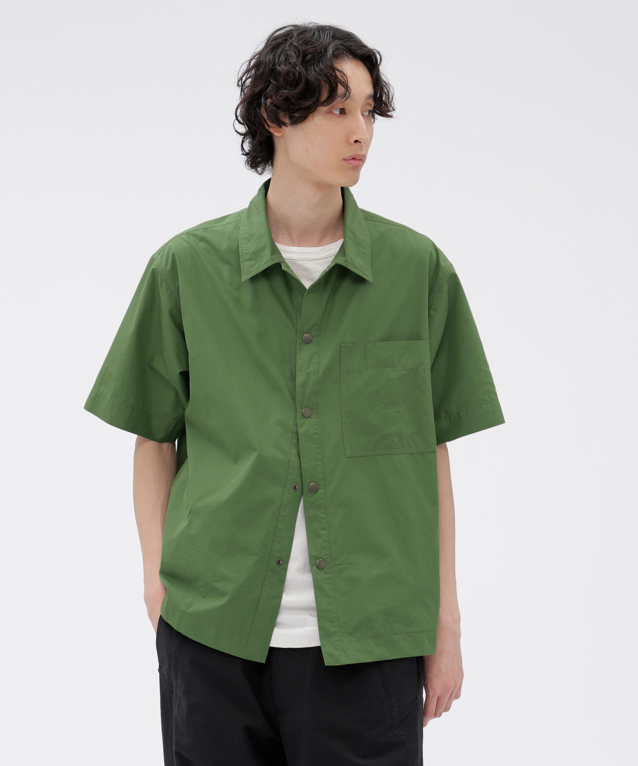 MHL.「COTTON NYLON VOILE POPLIN SHIRT」|シャツ・ブラウス|GREEN