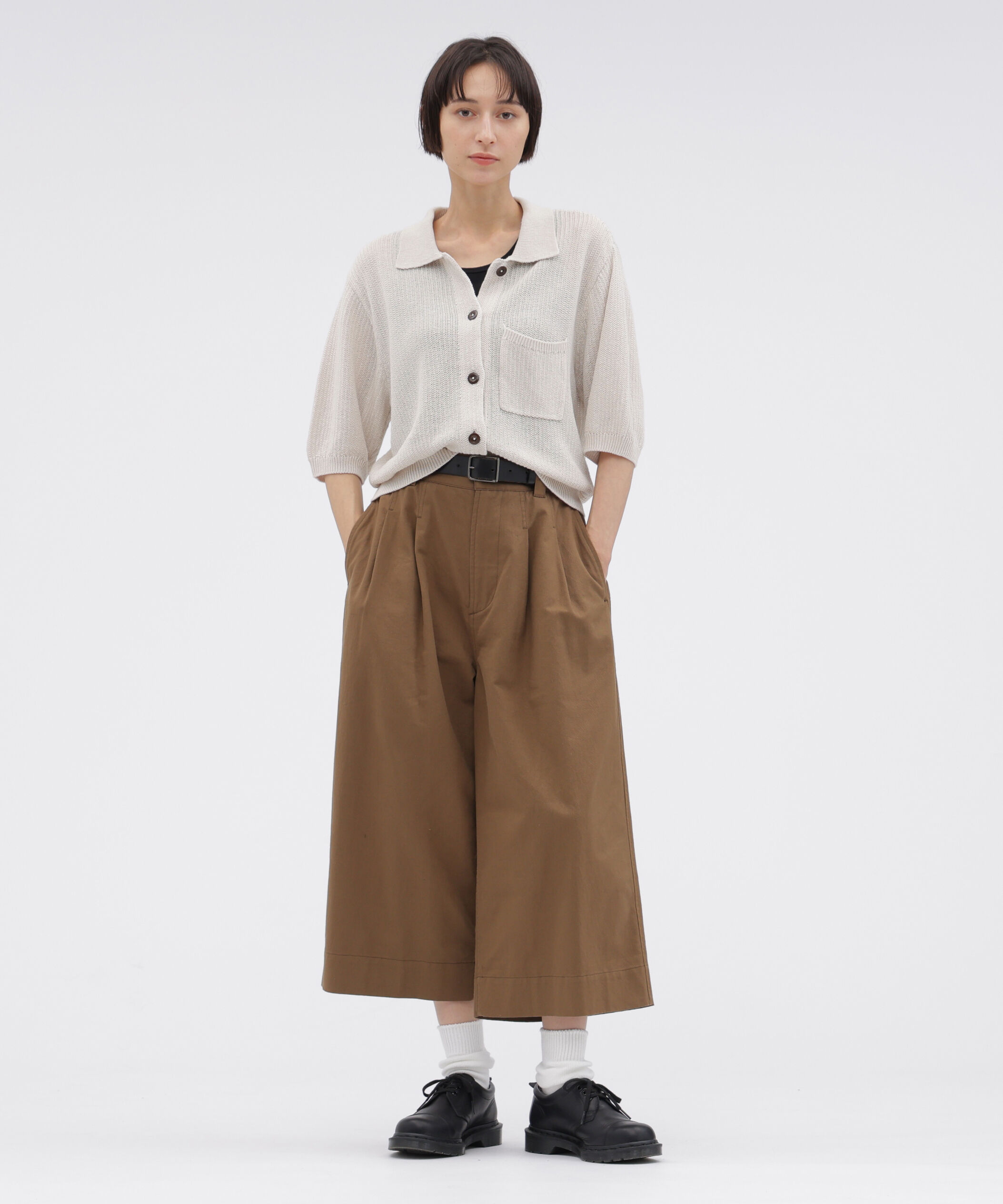 MHL.「IRREGULAR RIB COTTON LINEN KNITWEAR」|カーディガン|