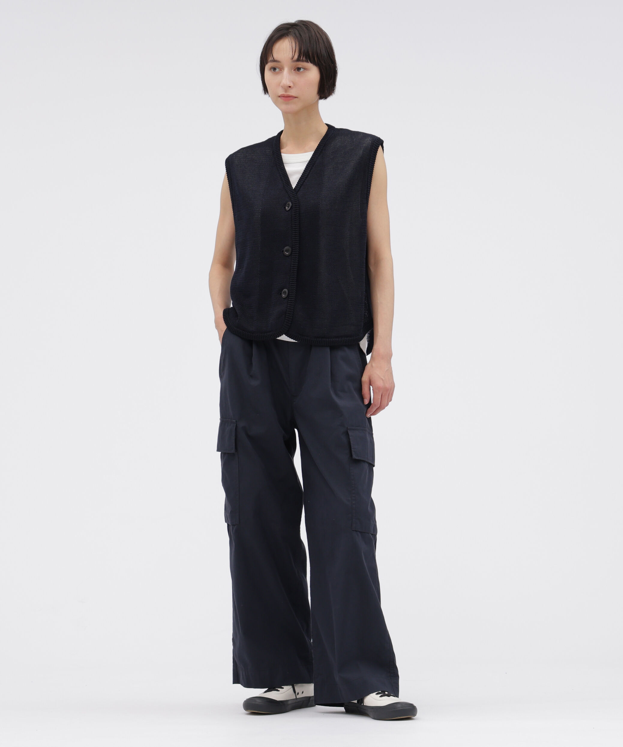 MHL.「WASHED COTTON NYLON TROUSERS」|その他|NAVY