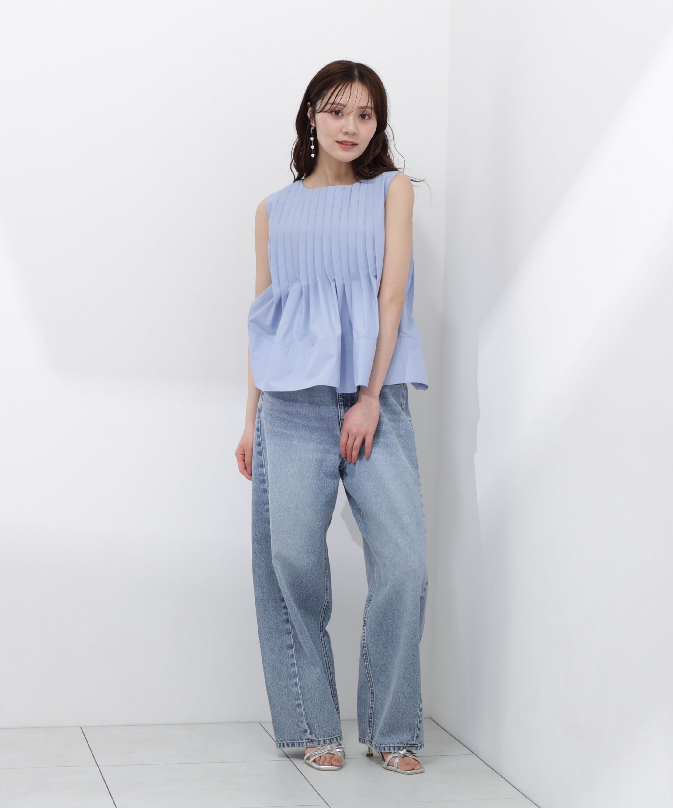 PROPORTION BODY DRESSING「〈a/mie〉ピンタックフレアーブラウス26SS」|シャツ・ブラウス|