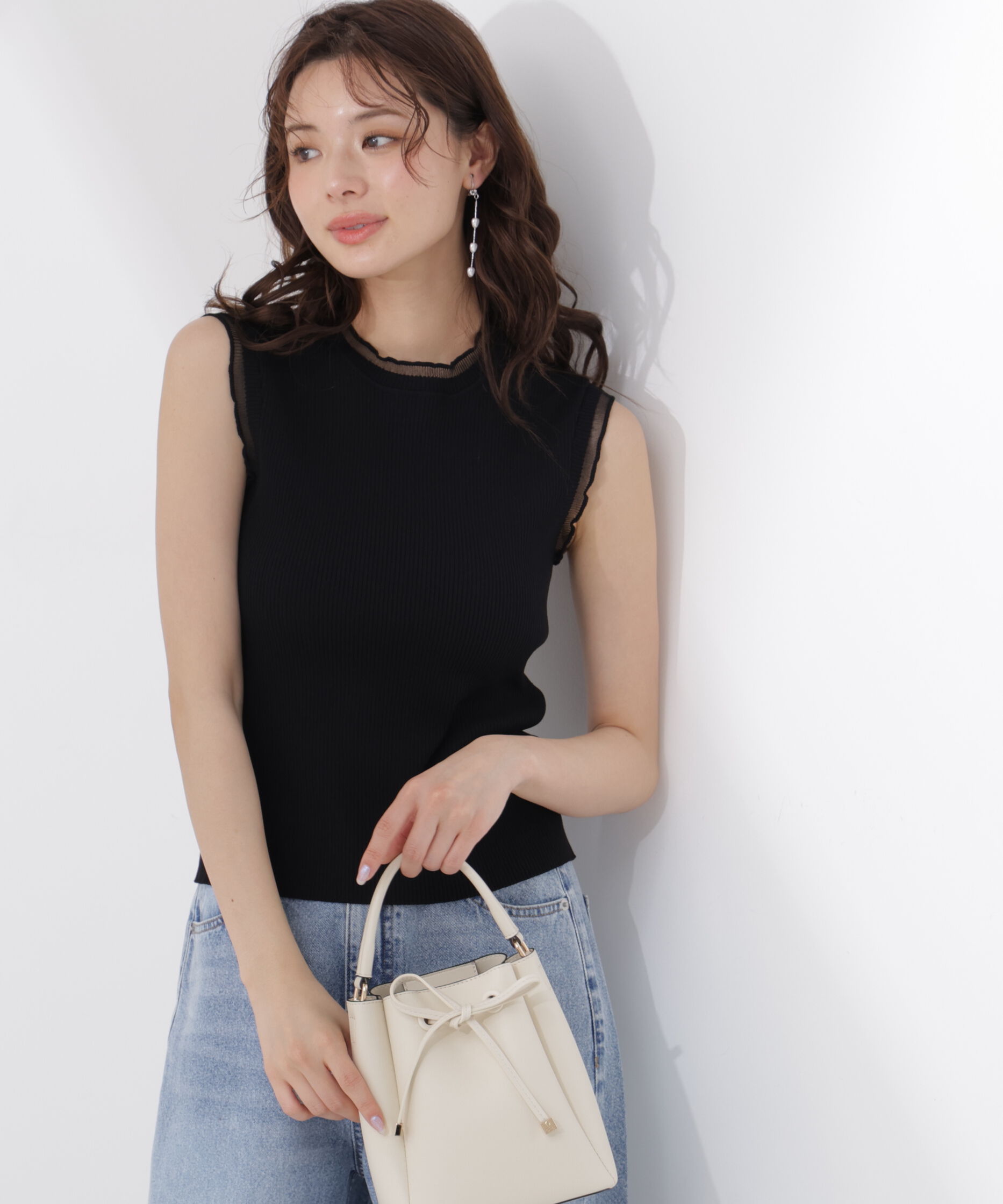 PROPORTION BODY DRESSING「＜中川紅葉さん着用＞部分シアーノースリーニット」|ニット・セーター|