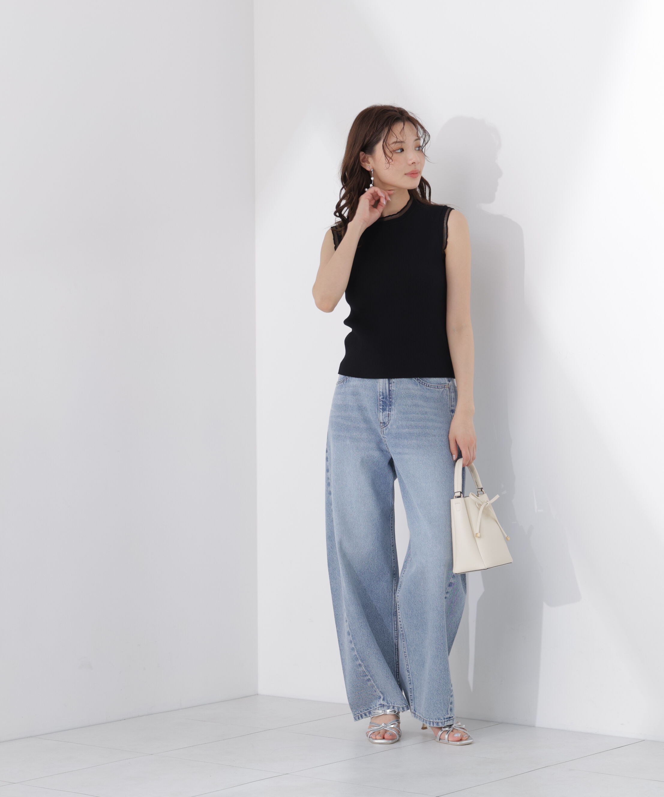 PROPORTION BODY DRESSING「＜中川紅葉さん着用＞部分シアーノースリーニット」|ニット・セーター|
