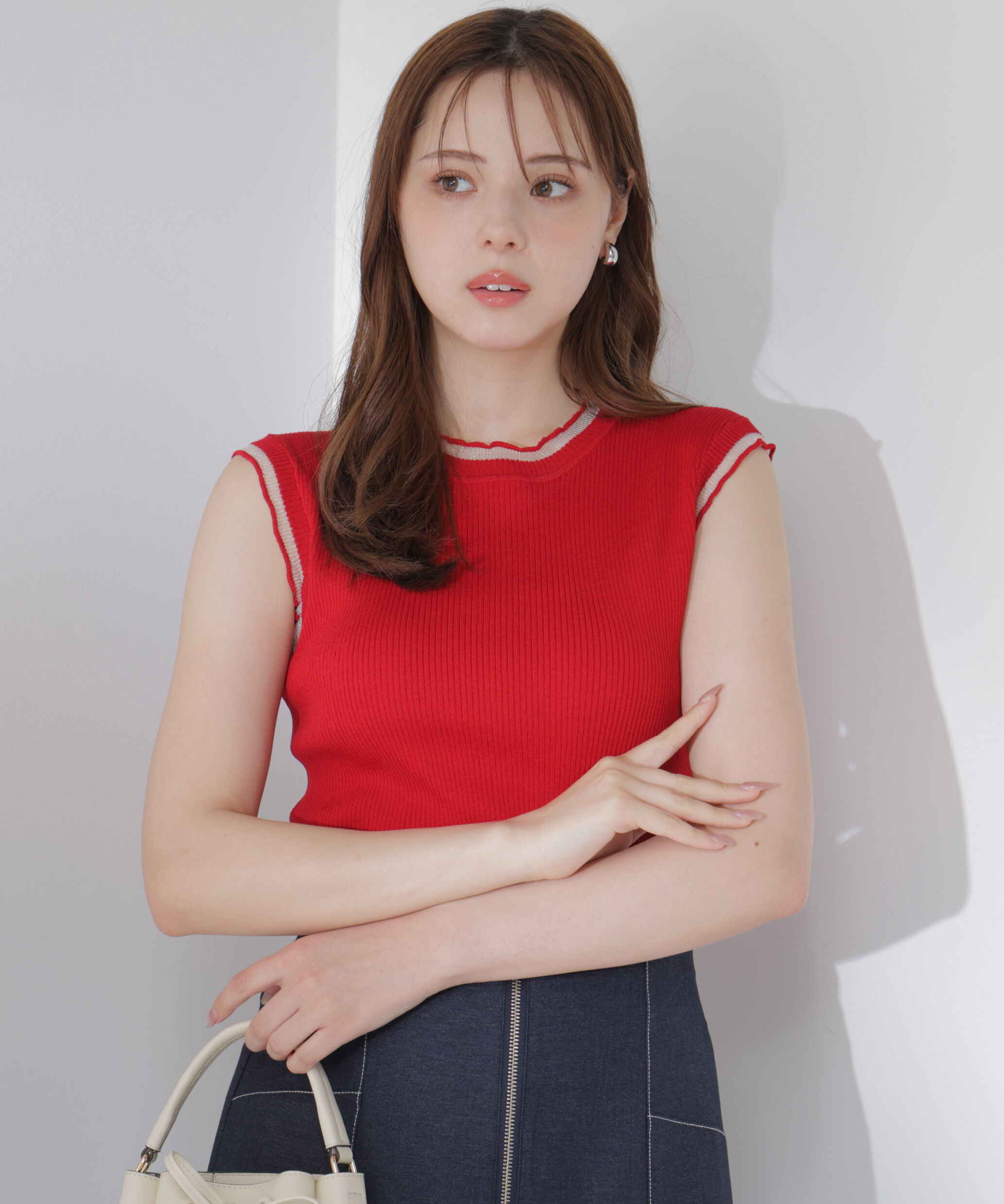 PROPORTION BODY DRESSING「＜中川紅葉さん着用＞部分シアーノースリーニット」|ニット・セーター|