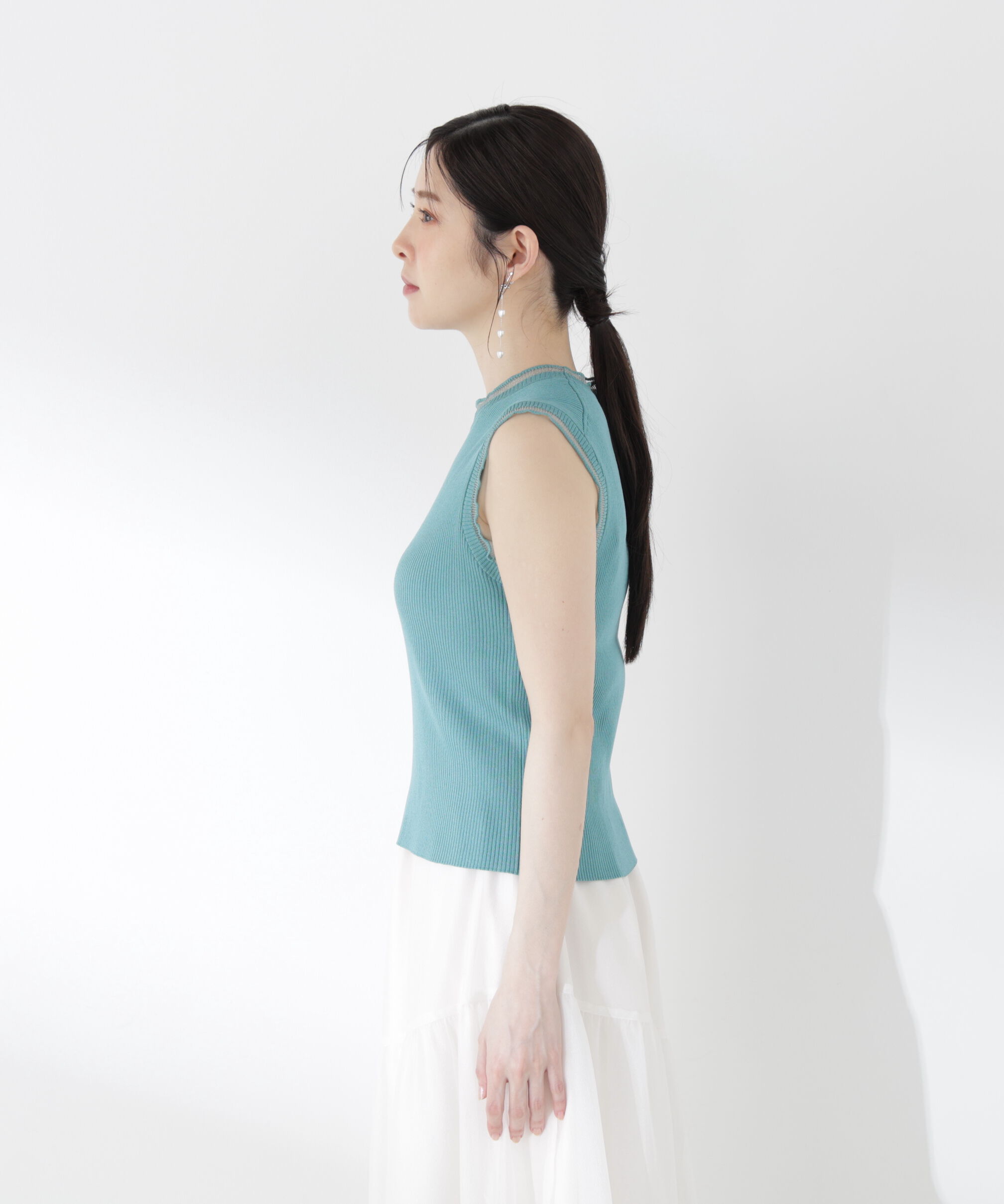 PROPORTION BODY DRESSING「＜中川紅葉さん着用＞部分シアーノースリーニット」|ニット・セーター|